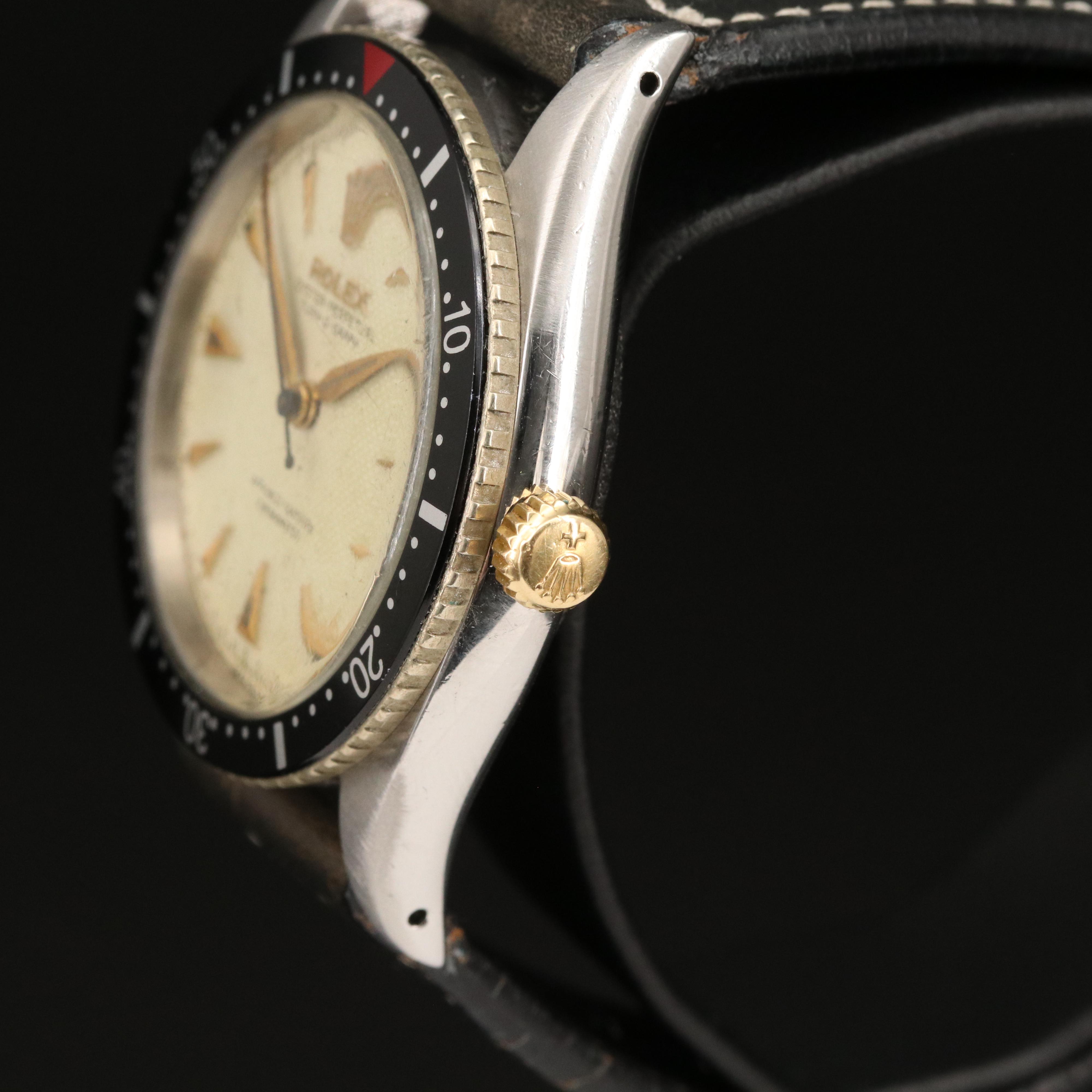 1953 Rolex Turn-O-Graph 6202 Honeycomb Dial Stainless Steel Watch