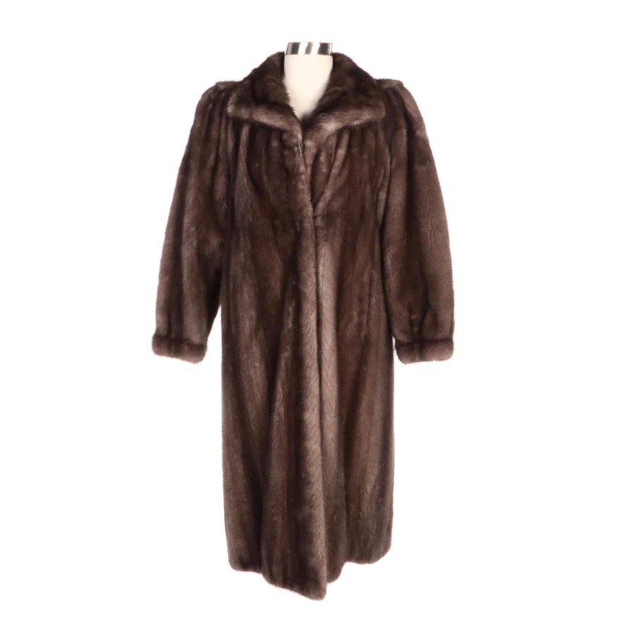 Clément Boivin Cerulean Mink Fur Coat with Banded Cuffs