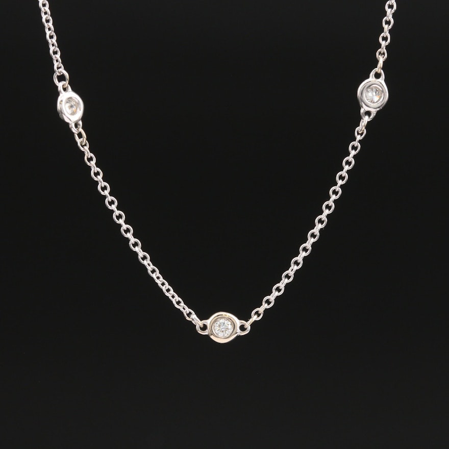 14K Diamond Station Necklace