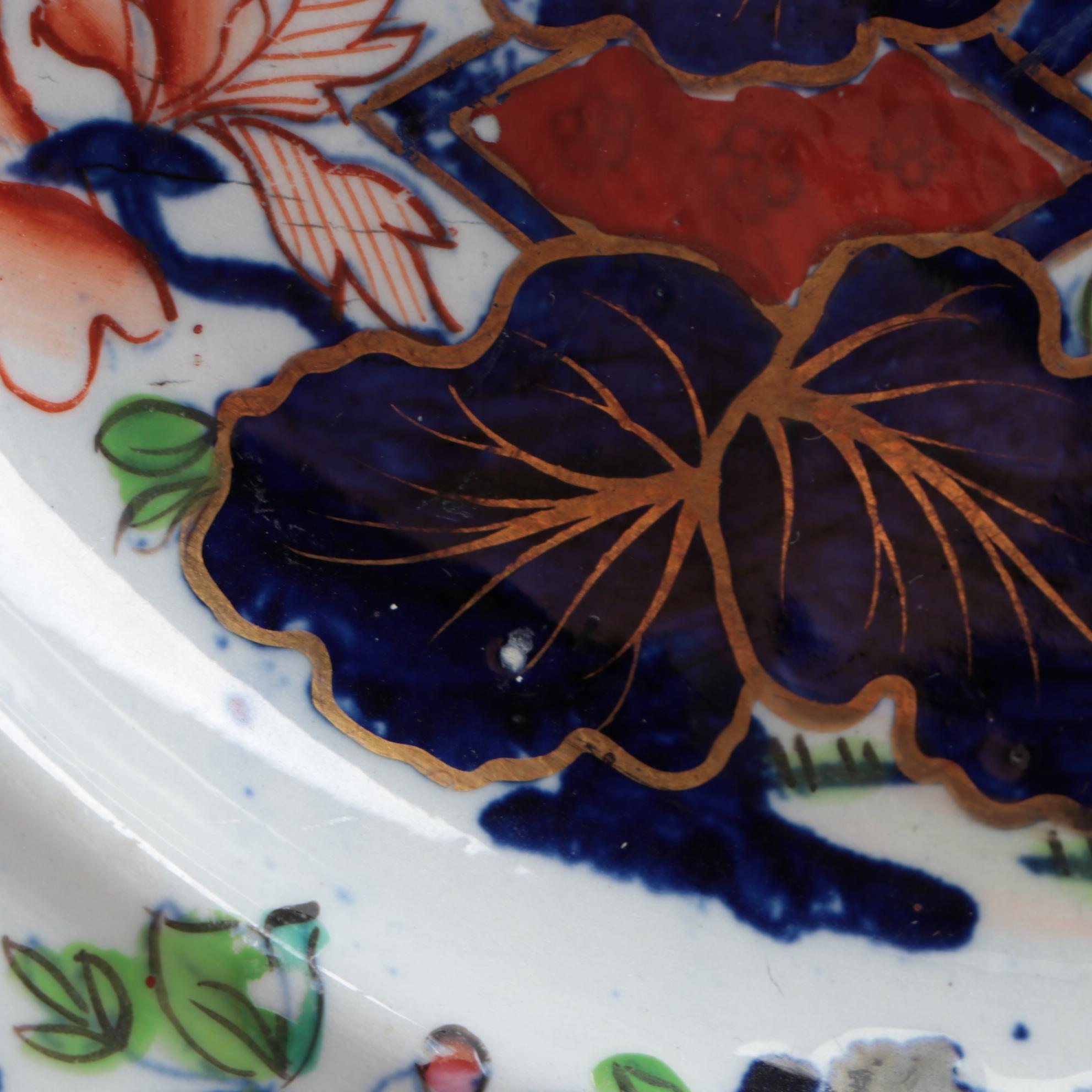 Georgian English Imari Tonquin China Ironstone Plates, Early 19th Century