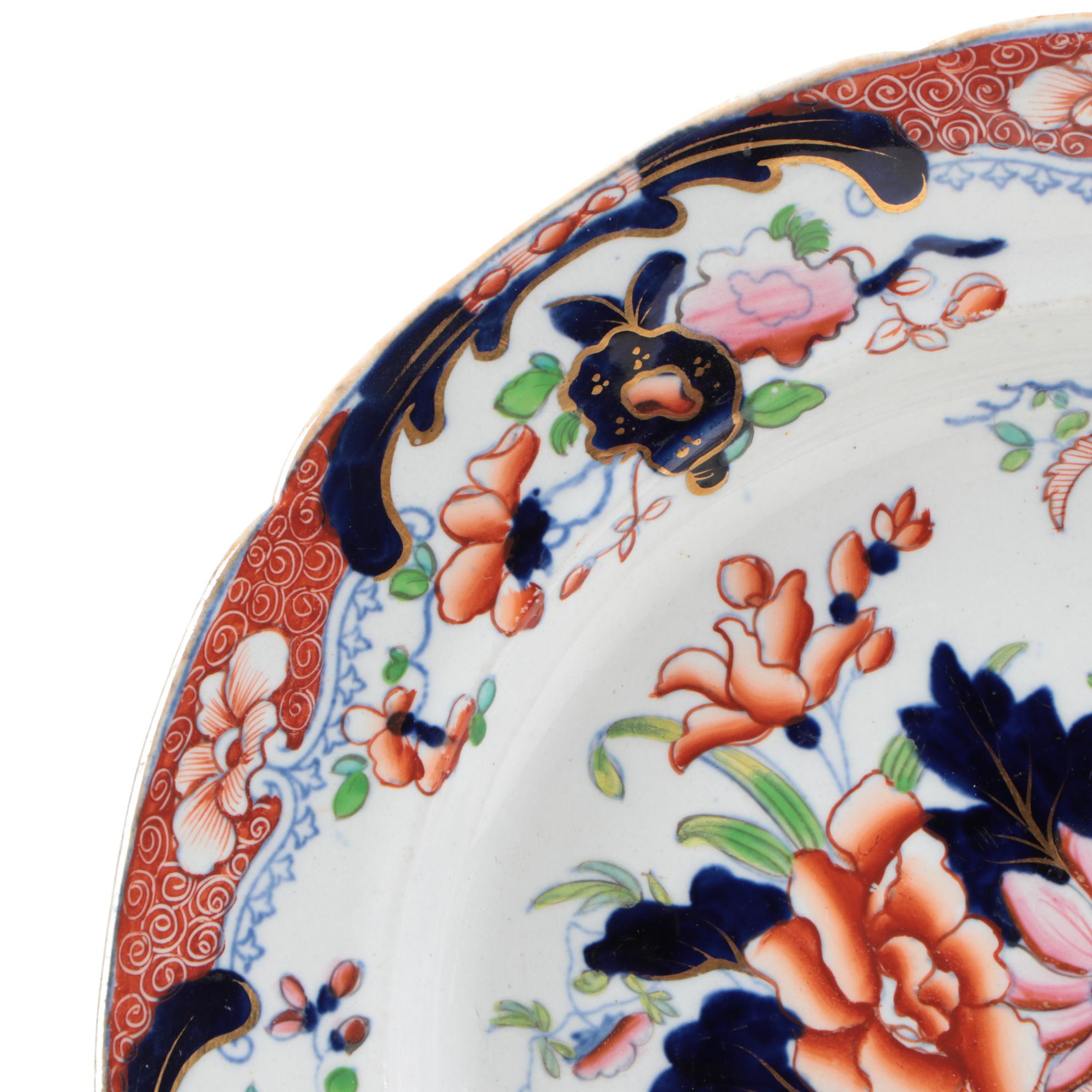 Georgian English Imari Tonquin China Ironstone Plates, Early 19th Century