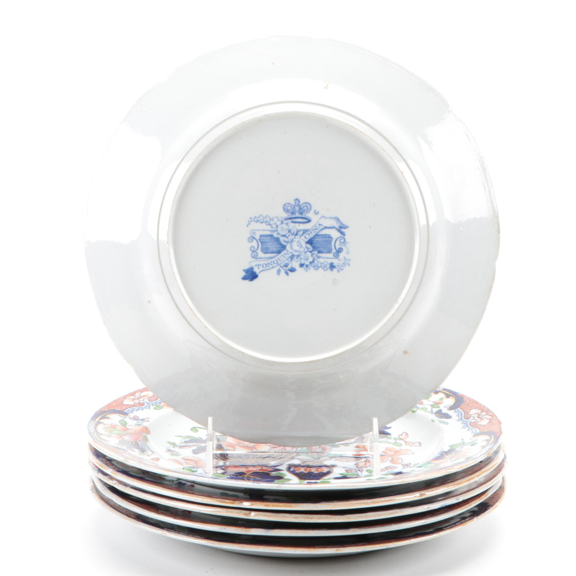 Georgian English Imari Tonquin China Ironstone Plates, Early 19th Century