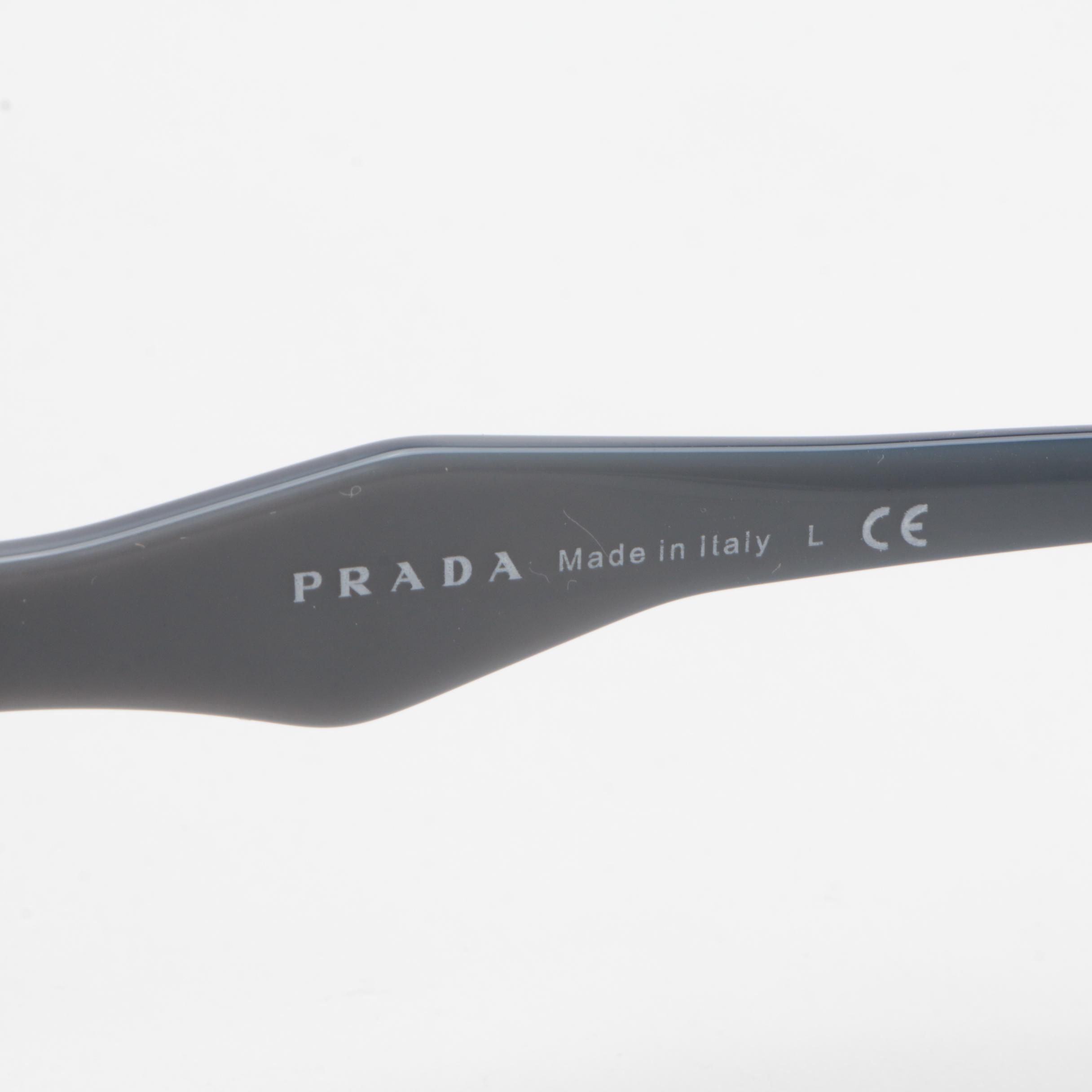 Prada SPR 06U Geometric Havana Avio/Blue Sunglasses