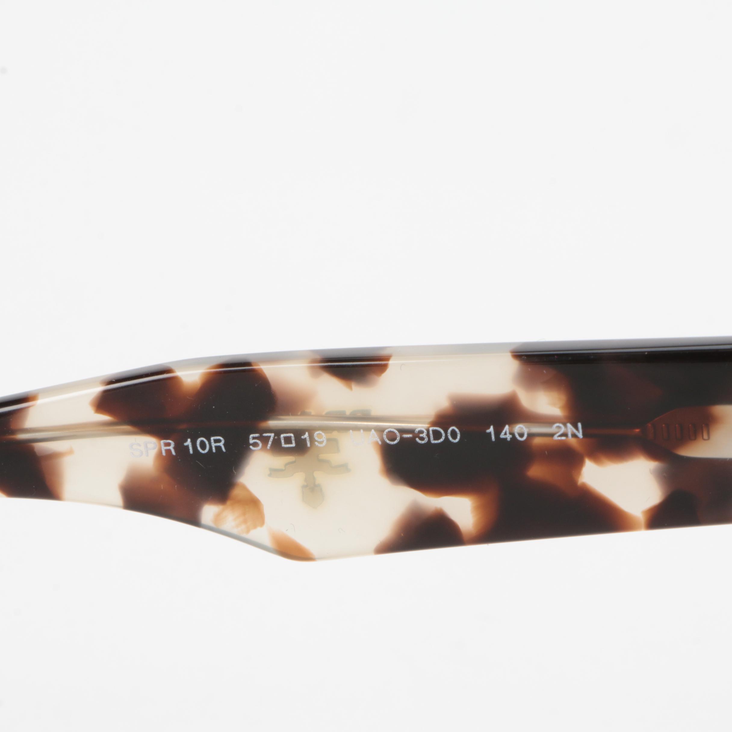 Prada SPR 10R Horn-Rimmed Style Sunglasses in Tortoise/Grey