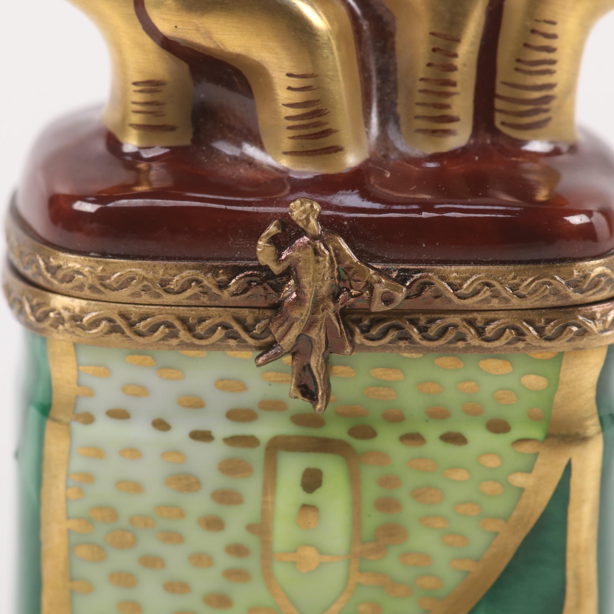 Parry Vielle Hand-Painted Golf Bag Porcelain Limoges Box