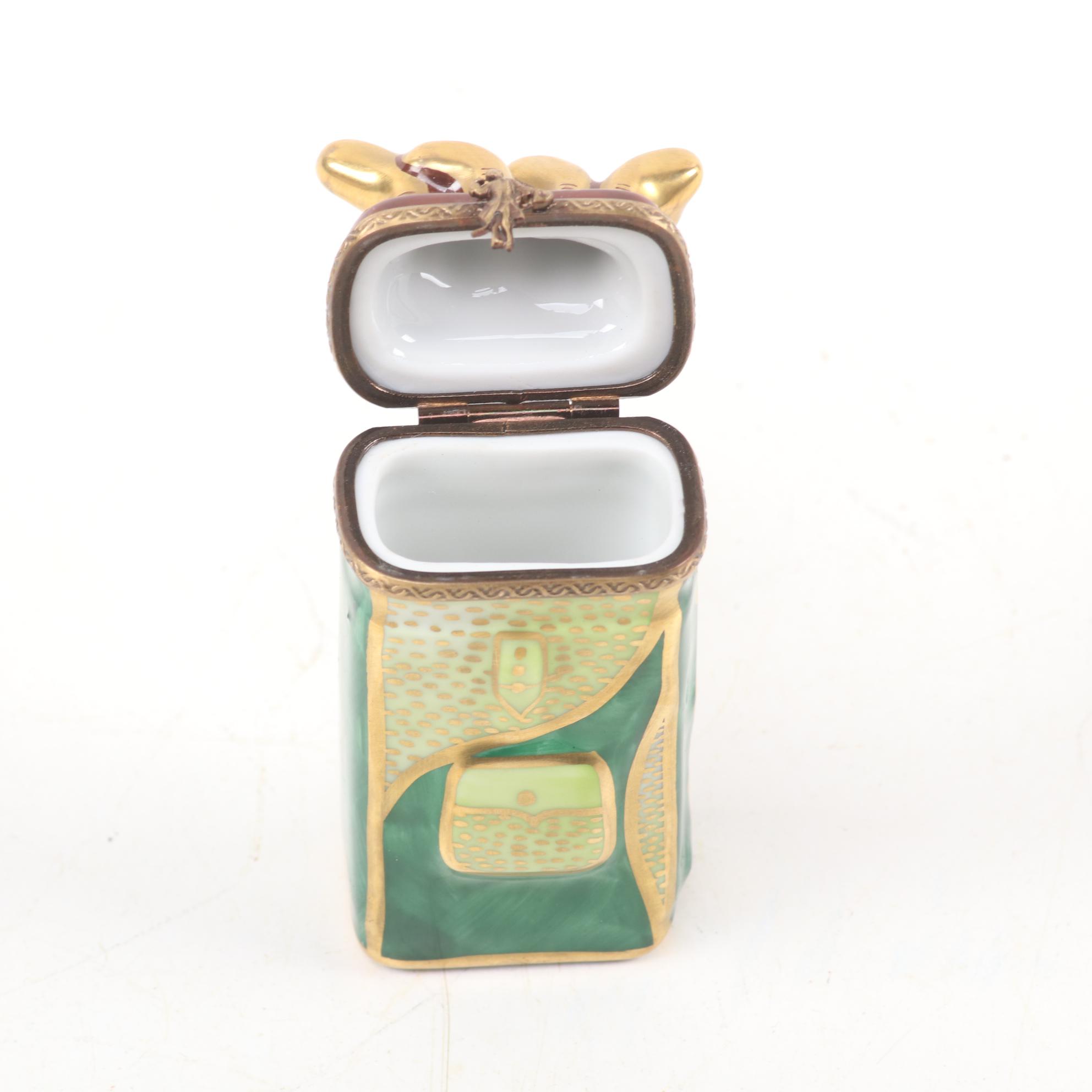 Parry Vielle Hand-Painted Golf Bag Porcelain Limoges Box