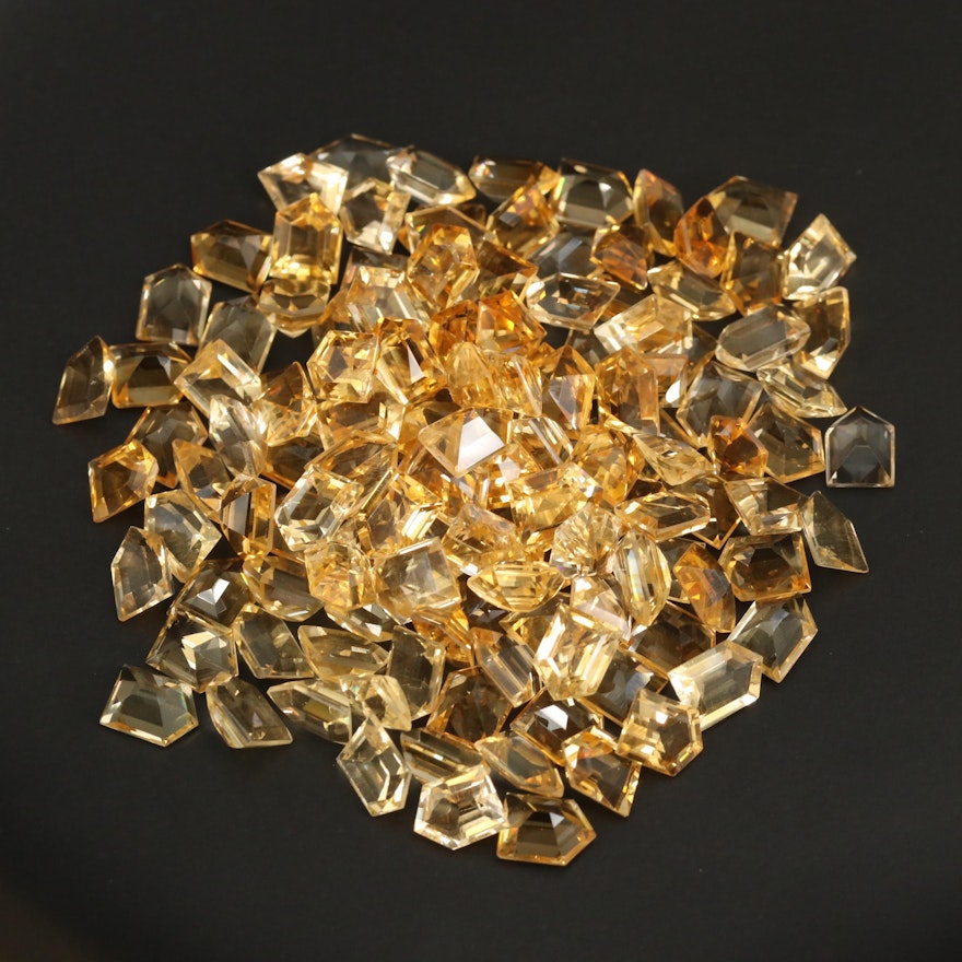 Loose 167.49 CTW Bullet Faceted Citrines