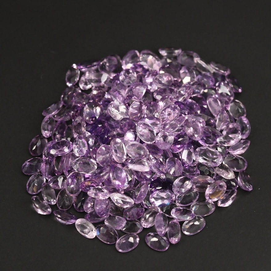 Loose 91.01 CTW Oval Faceted Amethysts
