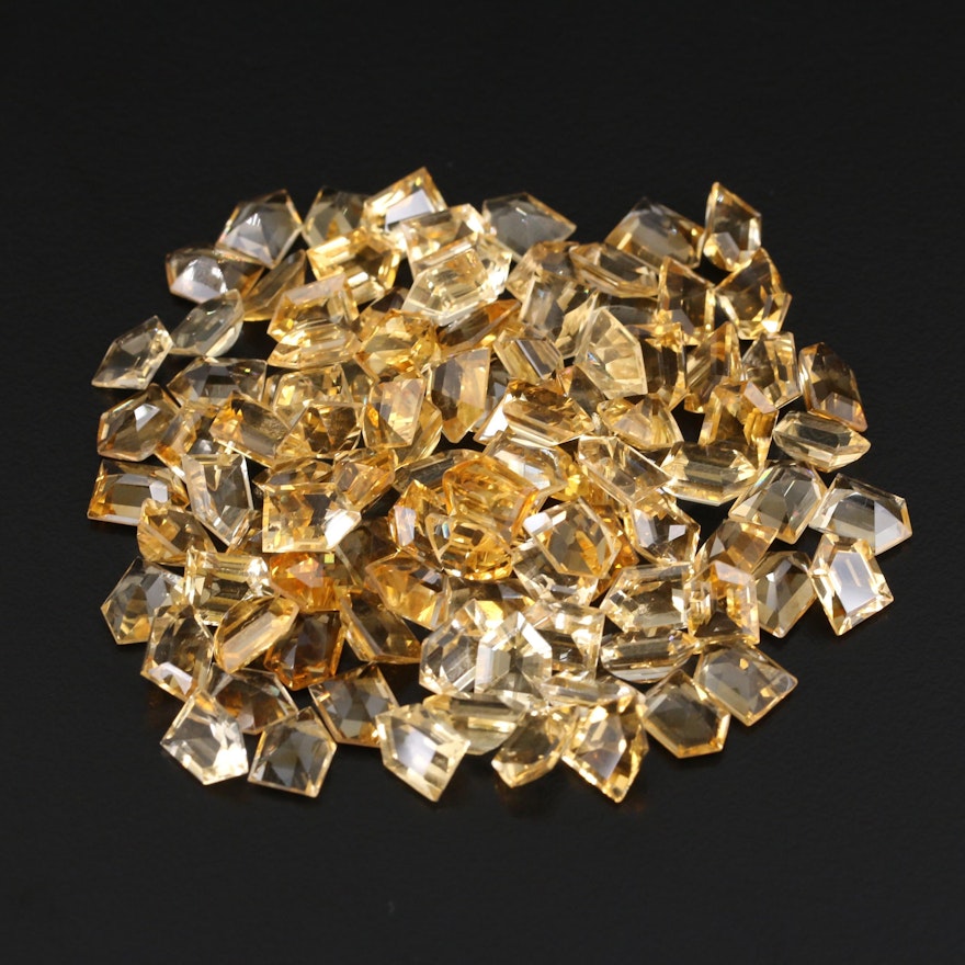 Loose 127.24 CTW Bullet Faceted Citrine