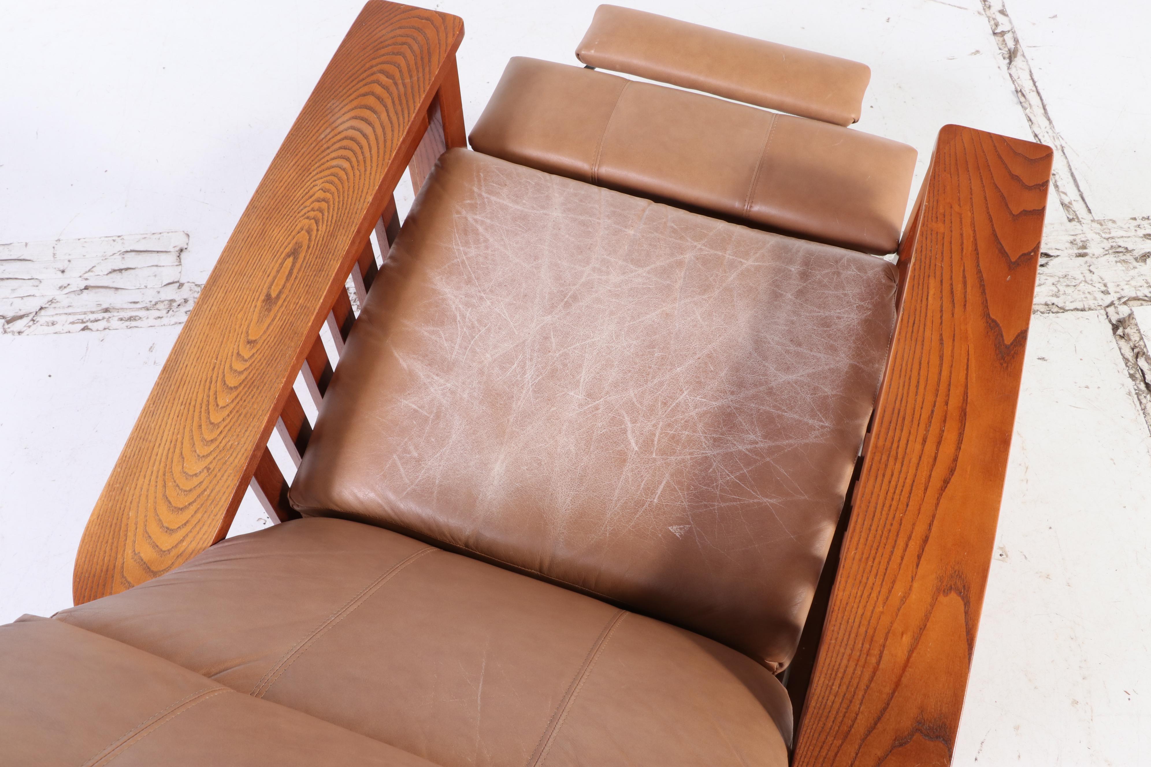 Lane Mission Style Oak Reclining Arm Chair, Mid to Late 20th Century