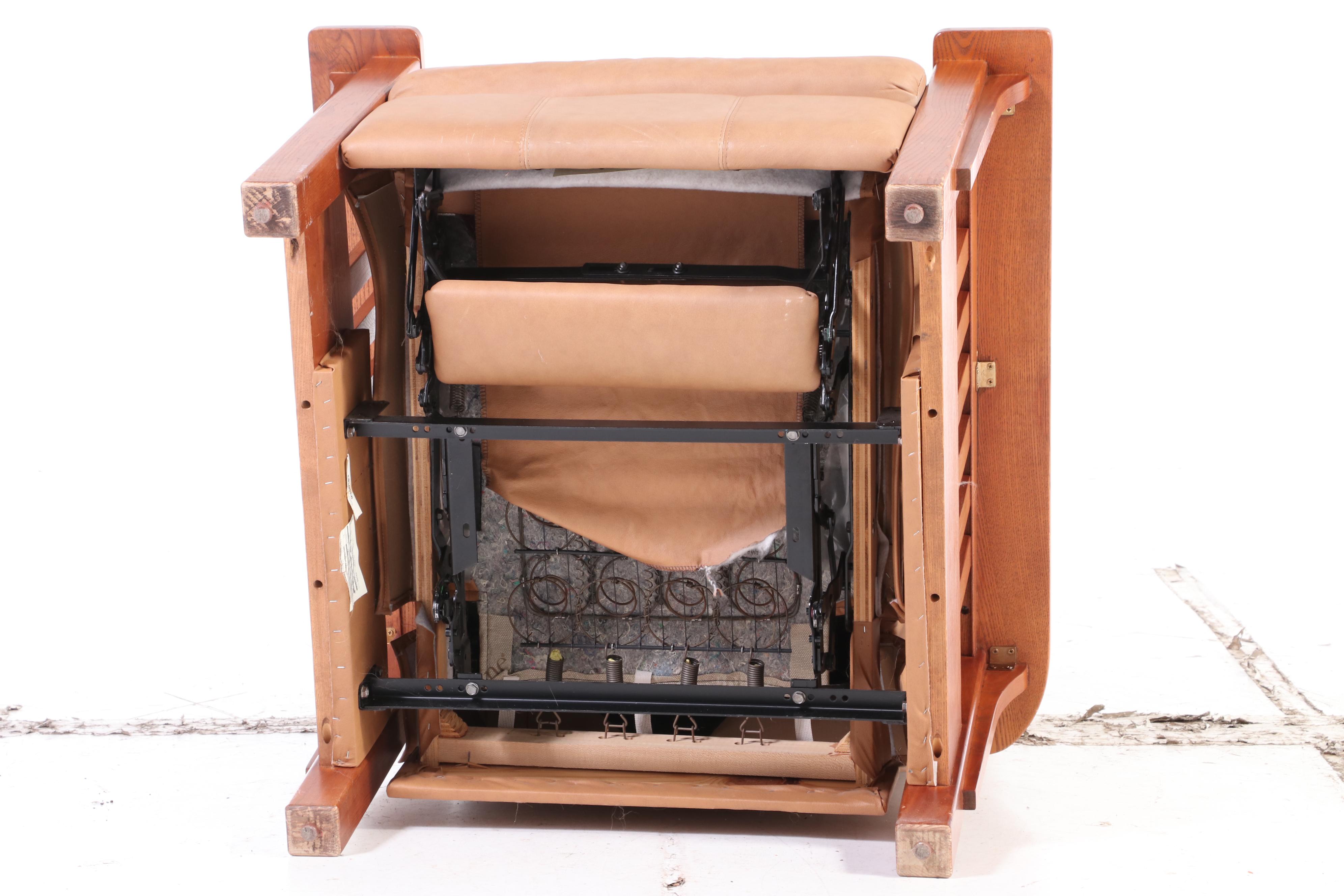 Lane Mission Style Oak Reclining Arm Chair, Mid to Late 20th Century