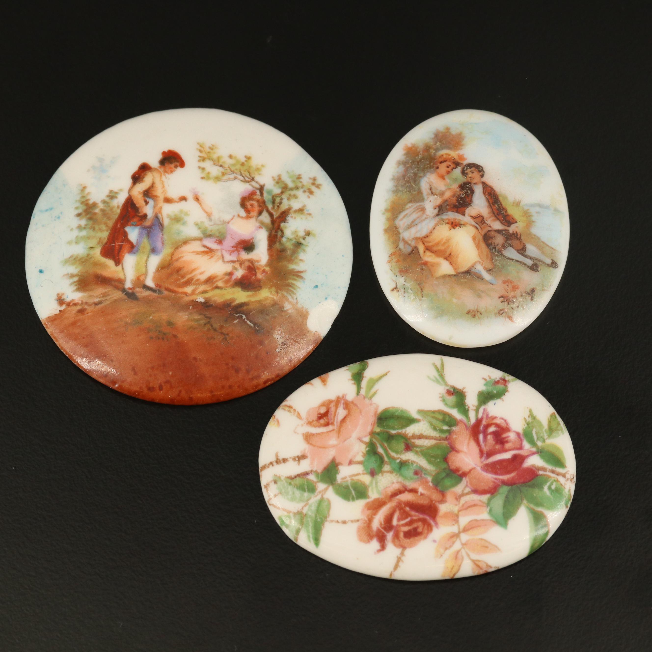 Loose Shell and Porcelain Scenic and Figural Cameos