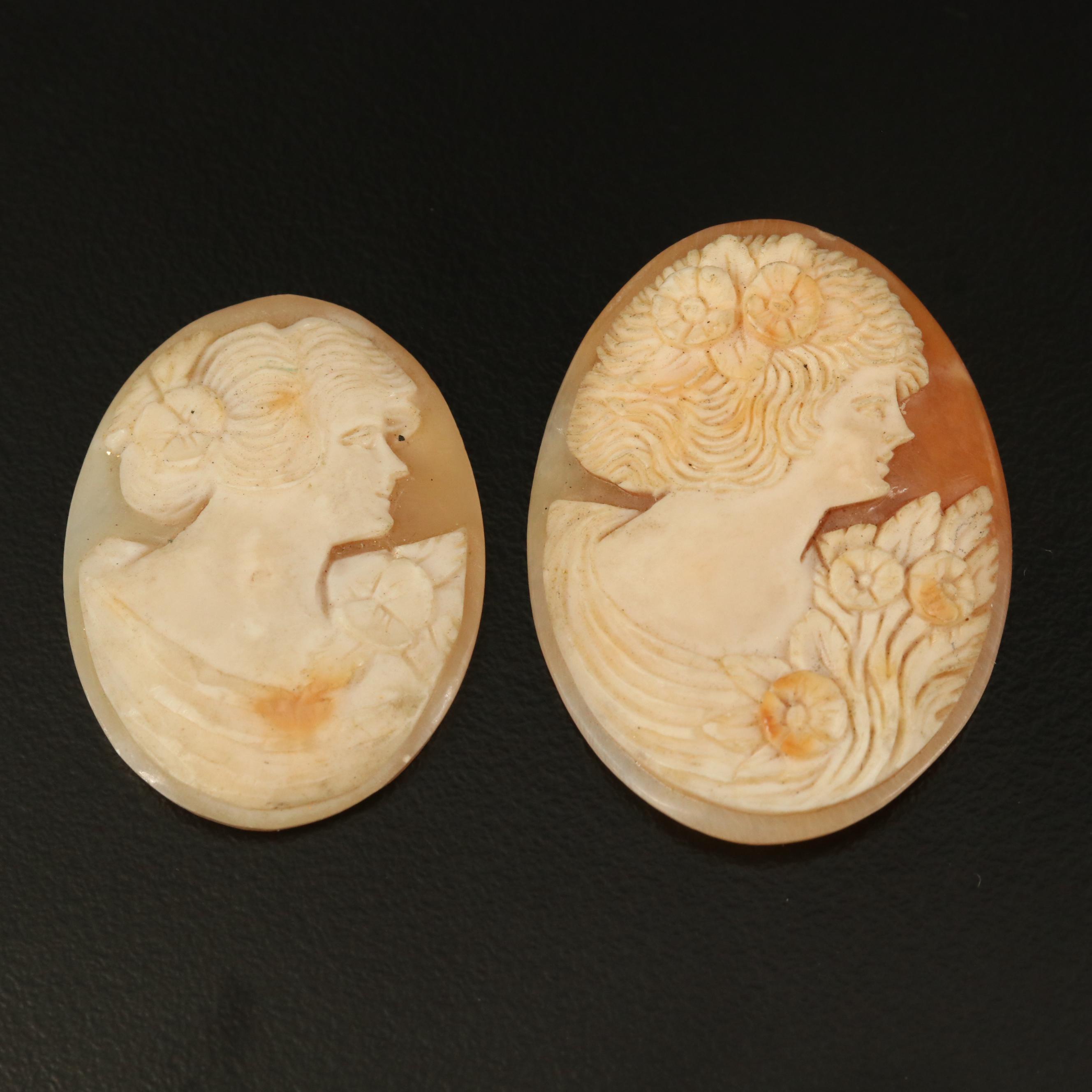 Loose Shell and Porcelain Scenic and Figural Cameos
