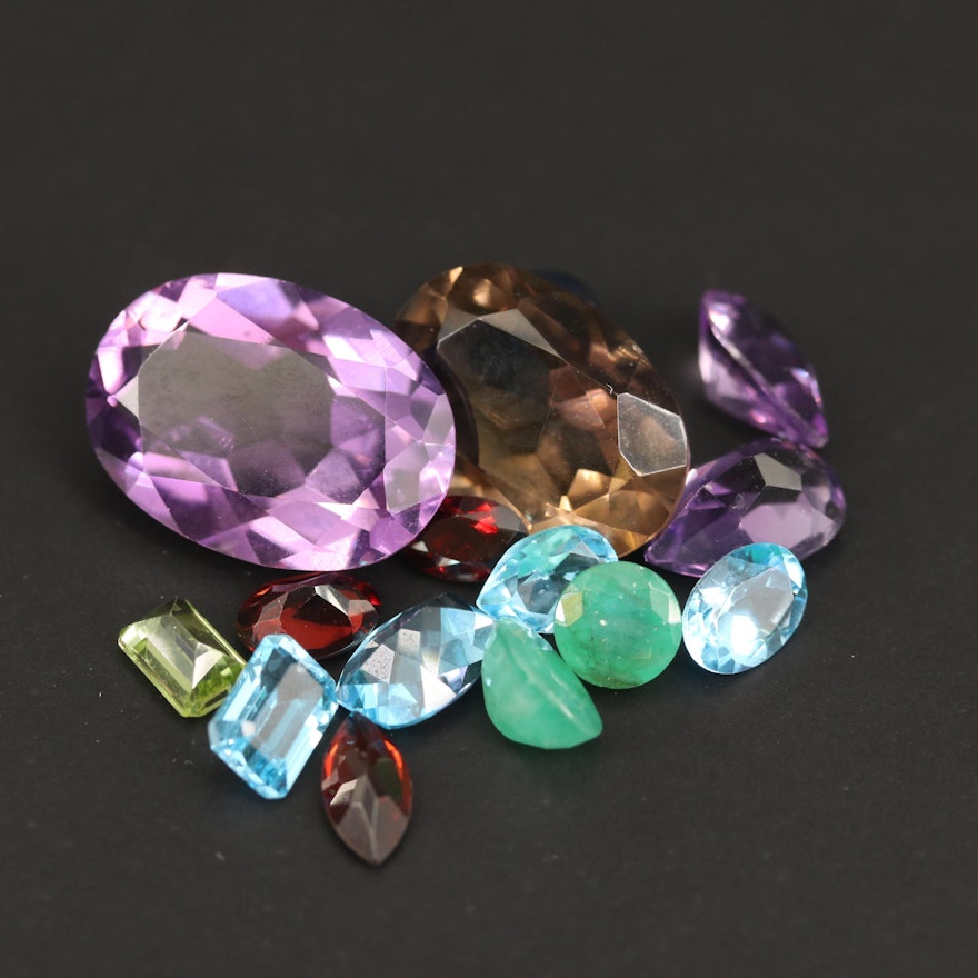 Loose 31.19 CTW Mixed Gemstones Including Amethyst, Topaz and Smoky Quartz