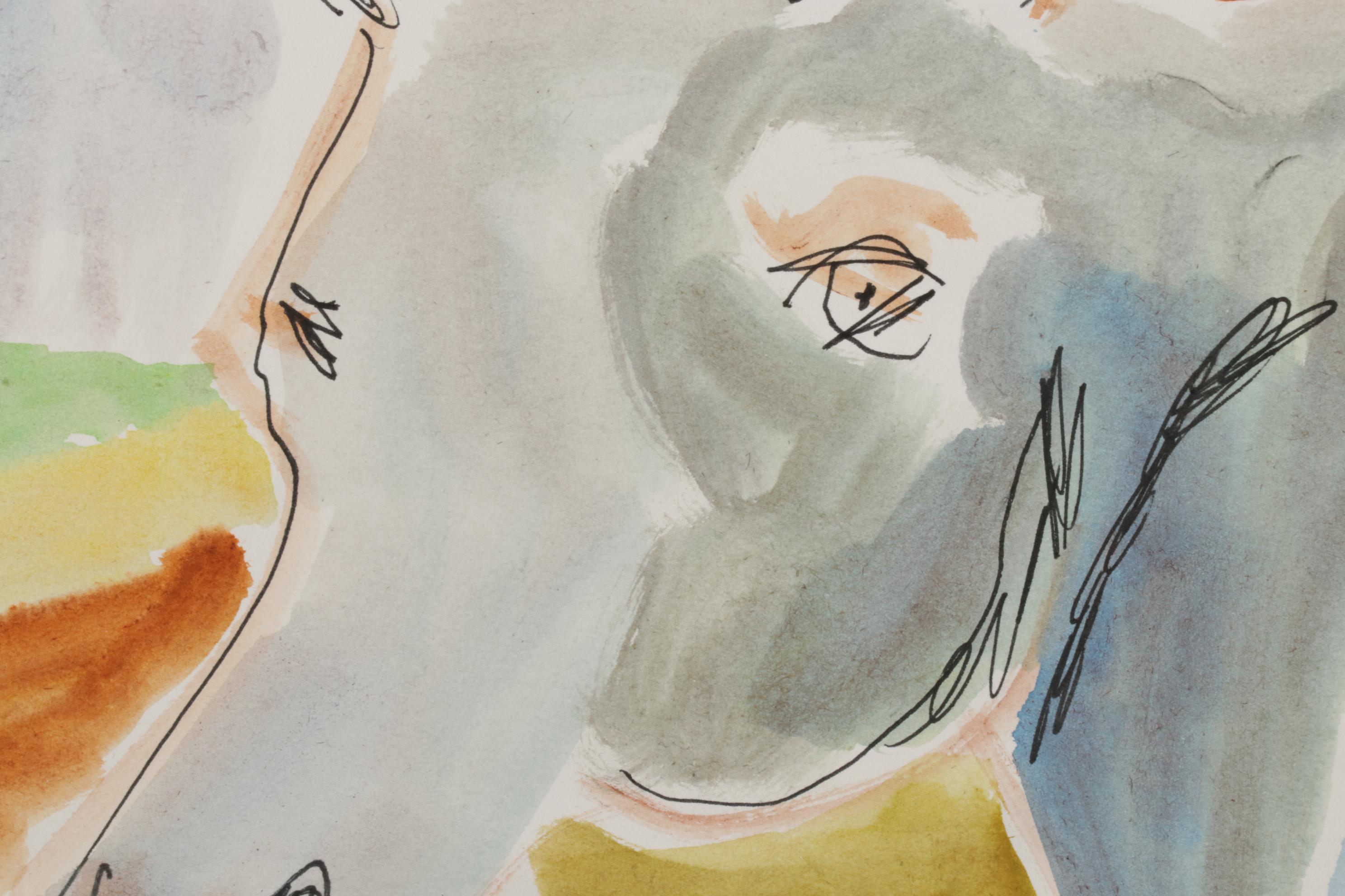 Philip the Transplant Watercolor Painting "After Paulus Potter 1649," 2014