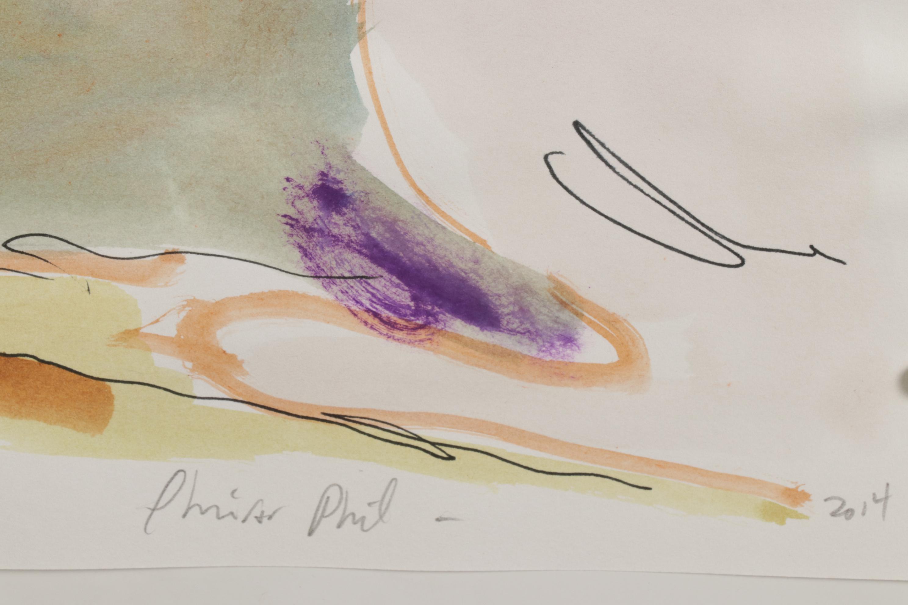 Philip the Transplant Watercolor Painting "After Paulus Potter 1649," 2014