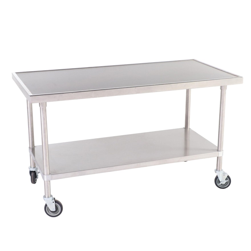 Advance Tabco VSS-305 Stainless Steel Two-Tier Rolling Work Table