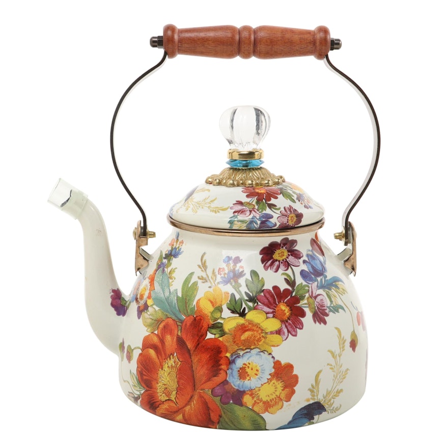 MacKenzie-Childs "Flower Market" Enameled Tea Kettle