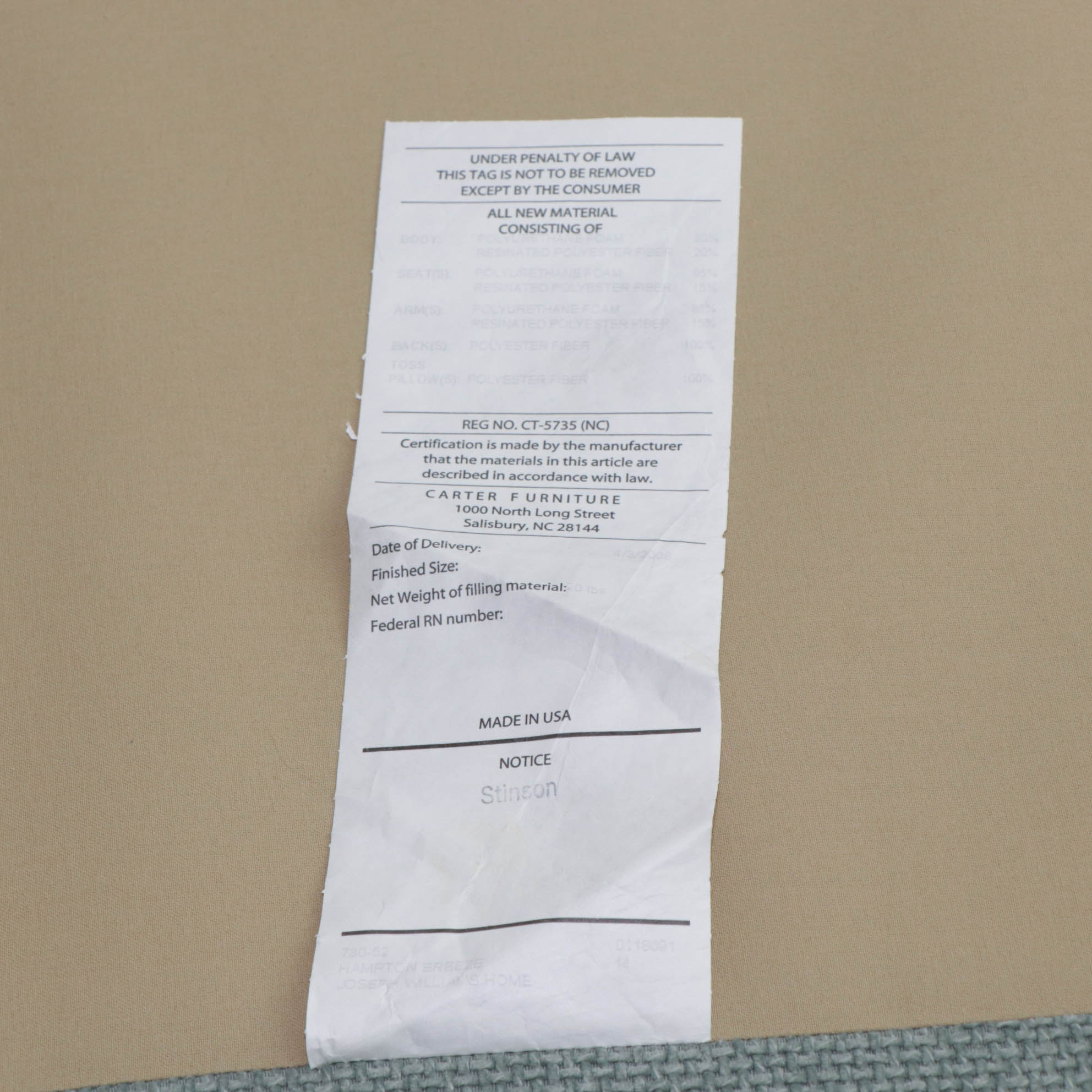 Carter Furniture Teardrop-Shaped Chaise Lounge