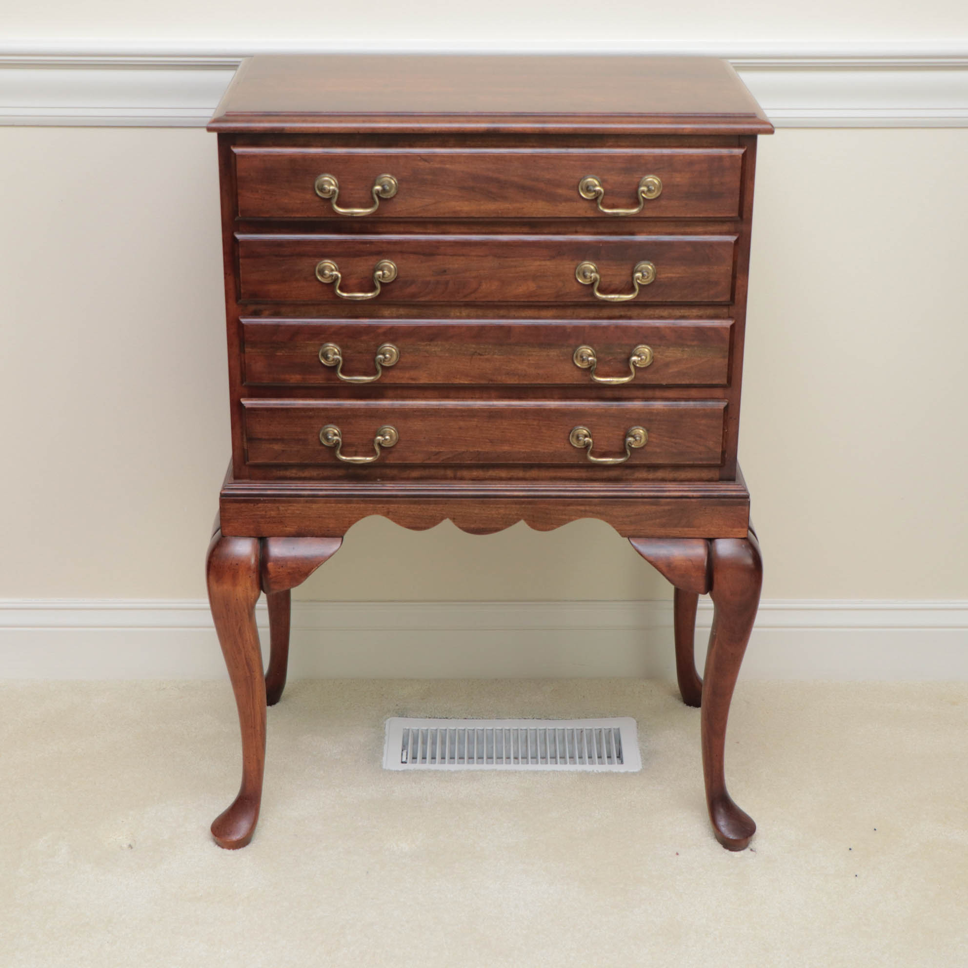 Queen Anne Style Mahogany Flatware Storage Cabinet