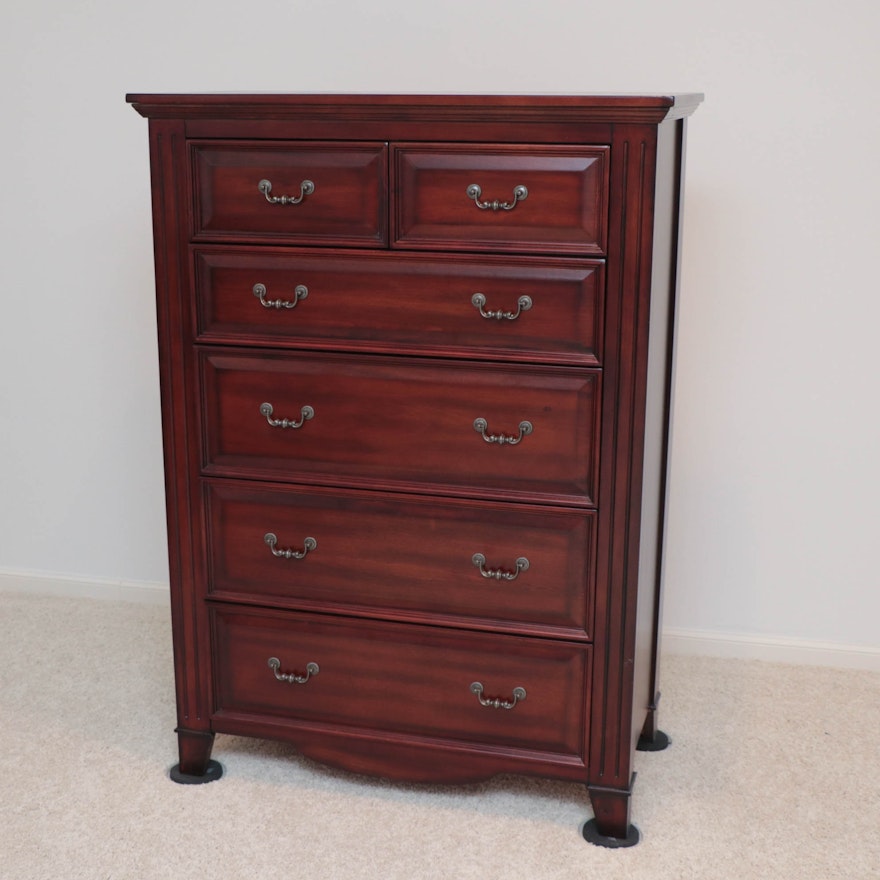 New Classic Home Furnishings Cherry-Stained Chest of Drawers