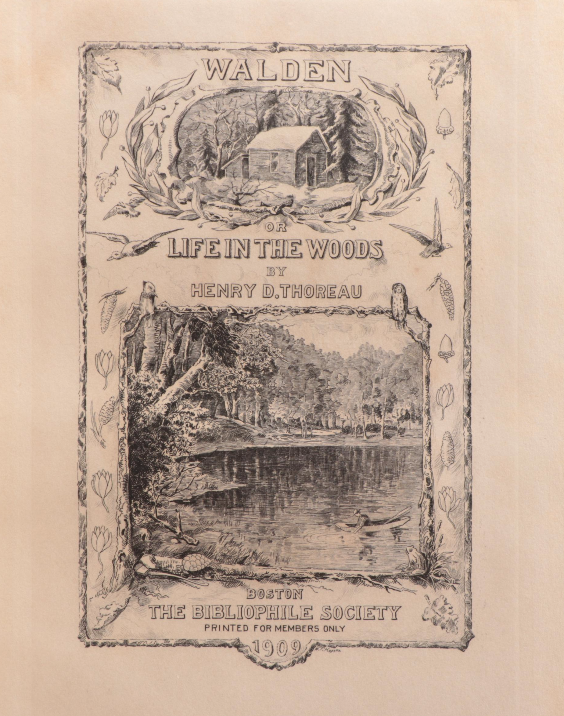 Limited Edition "Walden" Two-Volume Set by Henry David Thoreau, 1909