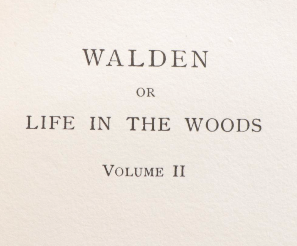 Limited Edition "Walden" Two-Volume Set by Henry David Thoreau, 1909