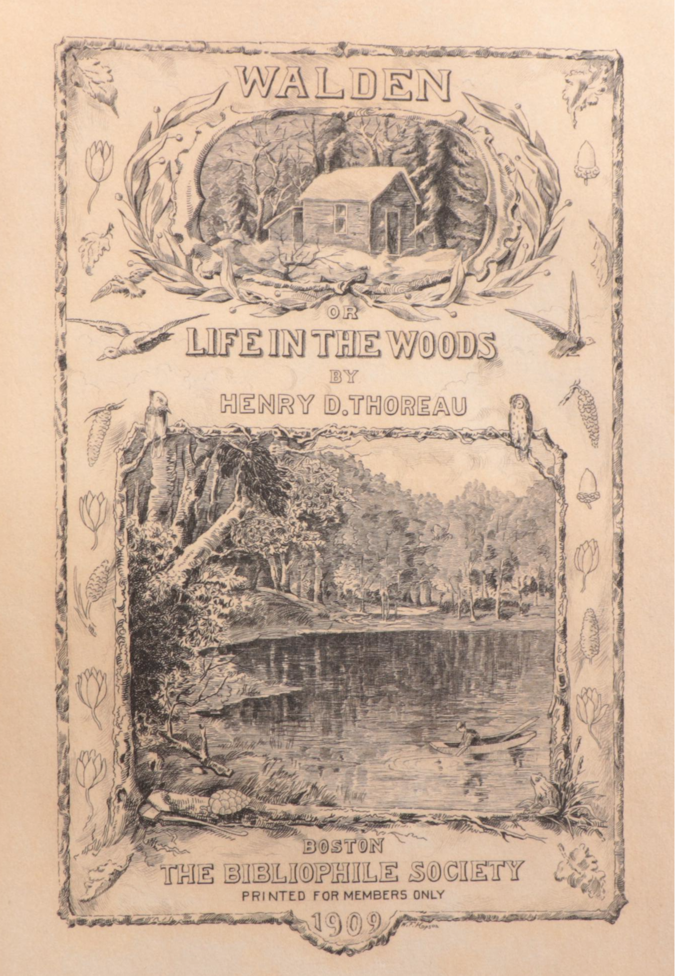 Limited Edition "Walden" Two-Volume Set by Henry David Thoreau, 1909