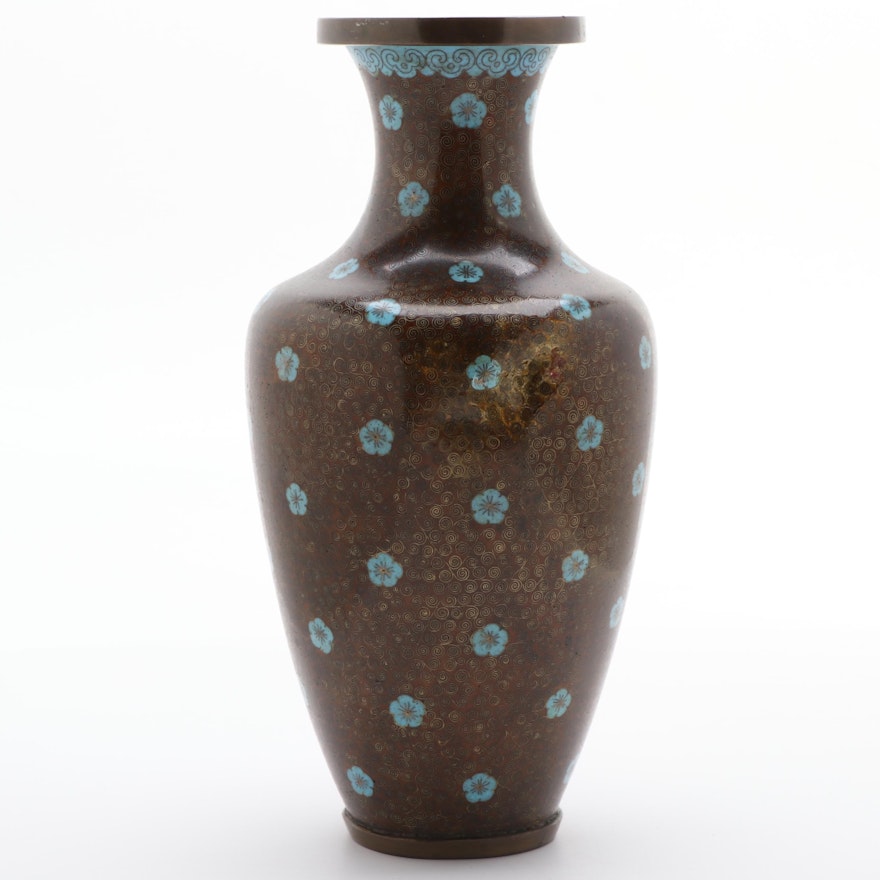 Chinese Cloisonné Vase with Floral Motif