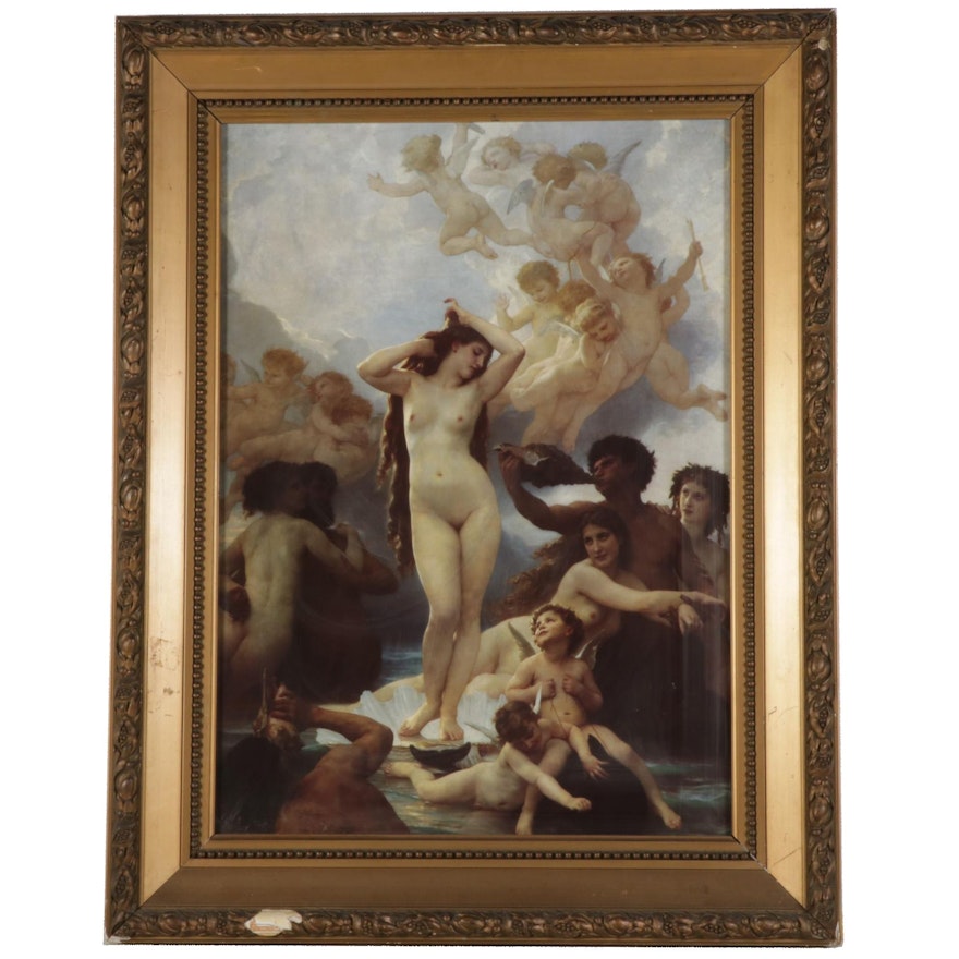 Offset Lithograph After William-Adolphe Bouguereau "The Birth of Venus"