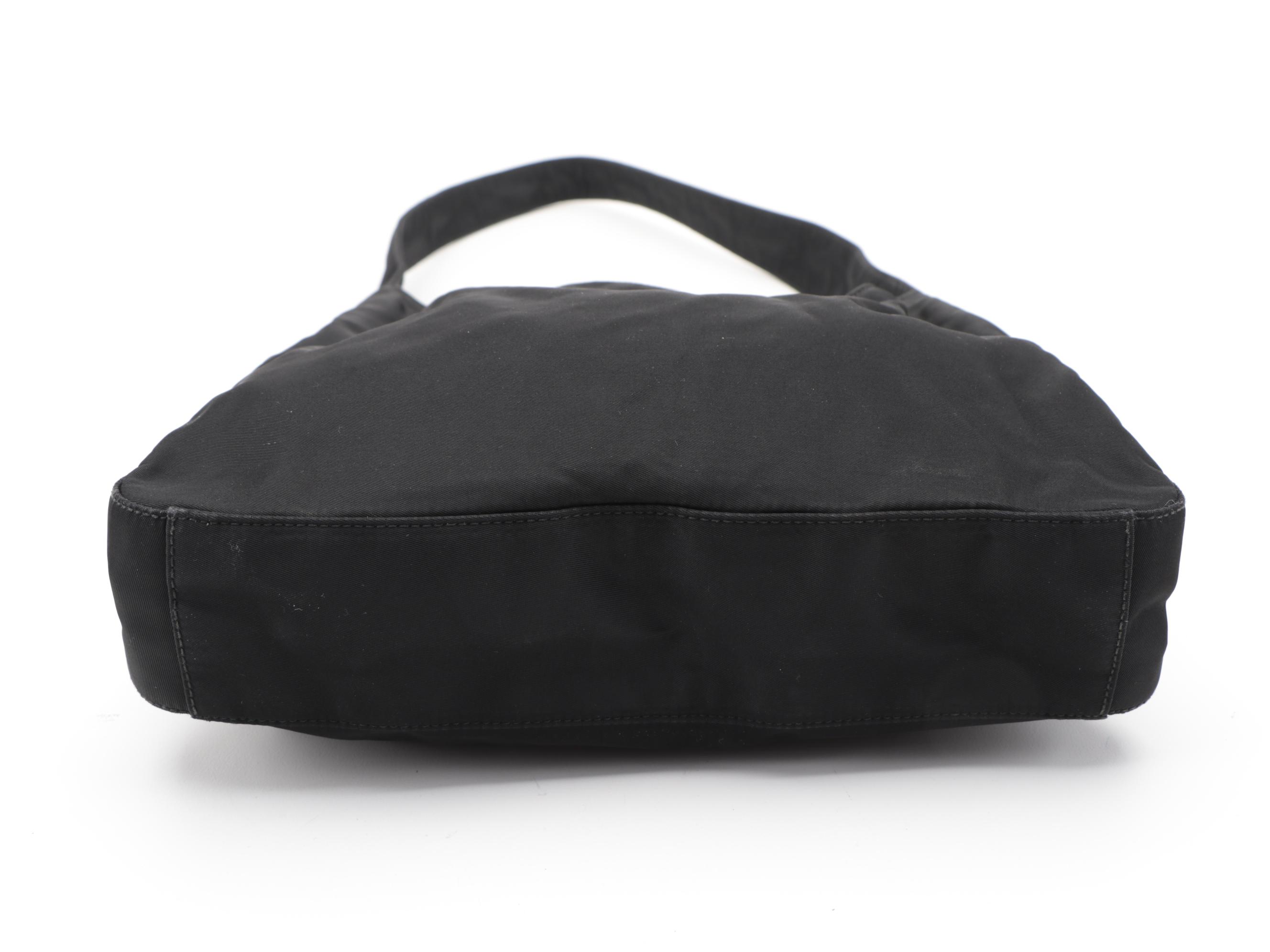 Prada Asymmetrical Black Tessuto Nylon Hobo Bag