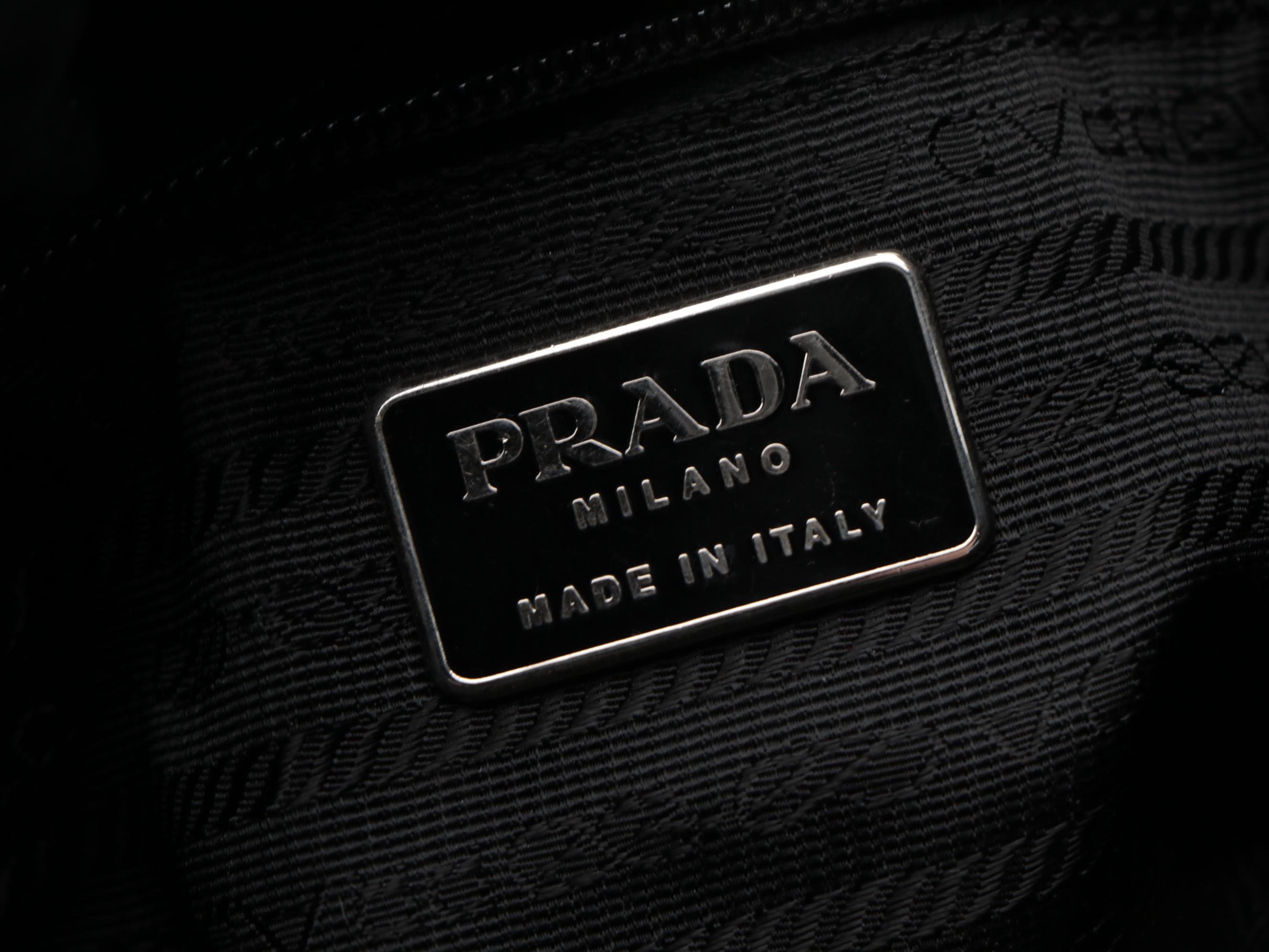 Prada Asymmetrical Black Tessuto Nylon Hobo Bag