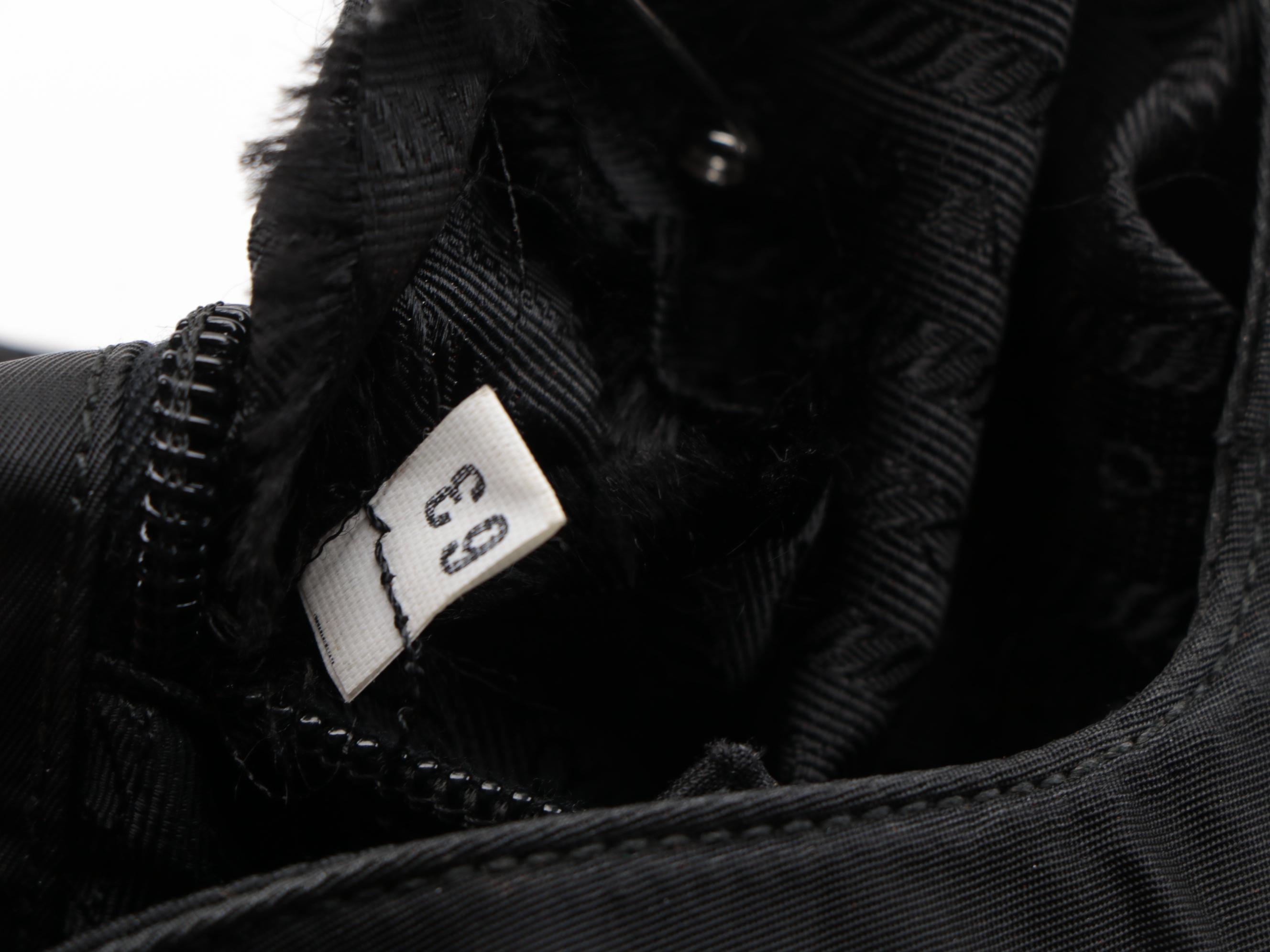 Prada Asymmetrical Black Tessuto Nylon Hobo Bag