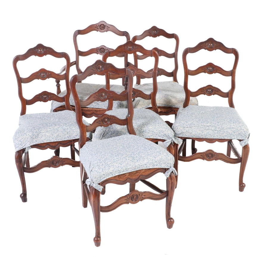 Queen Anne Style Walnut Dining Chairs, Early to Mid-20th Century
