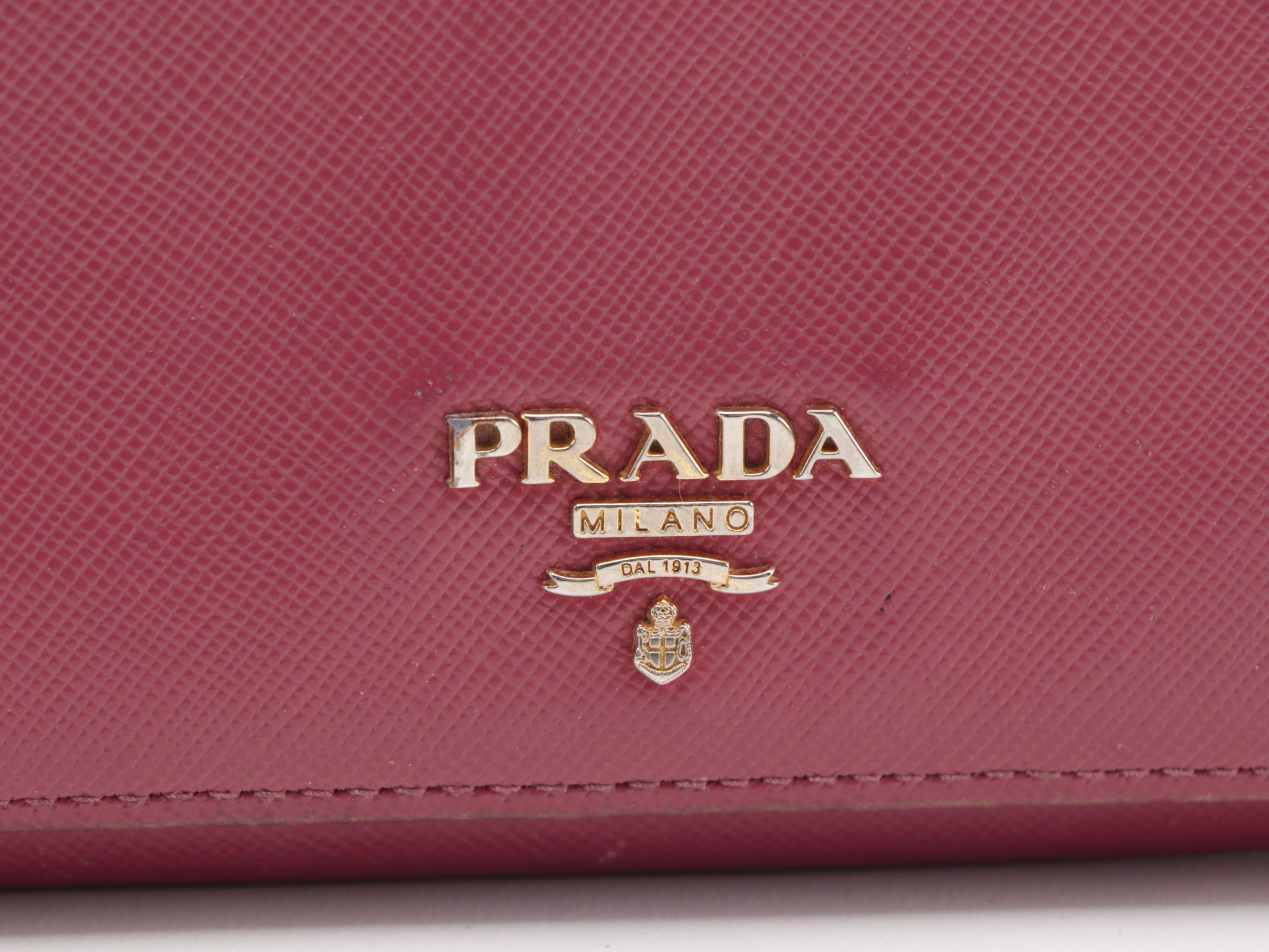 Prada Continental Wallet in Mauve Pink Saffiano Leather