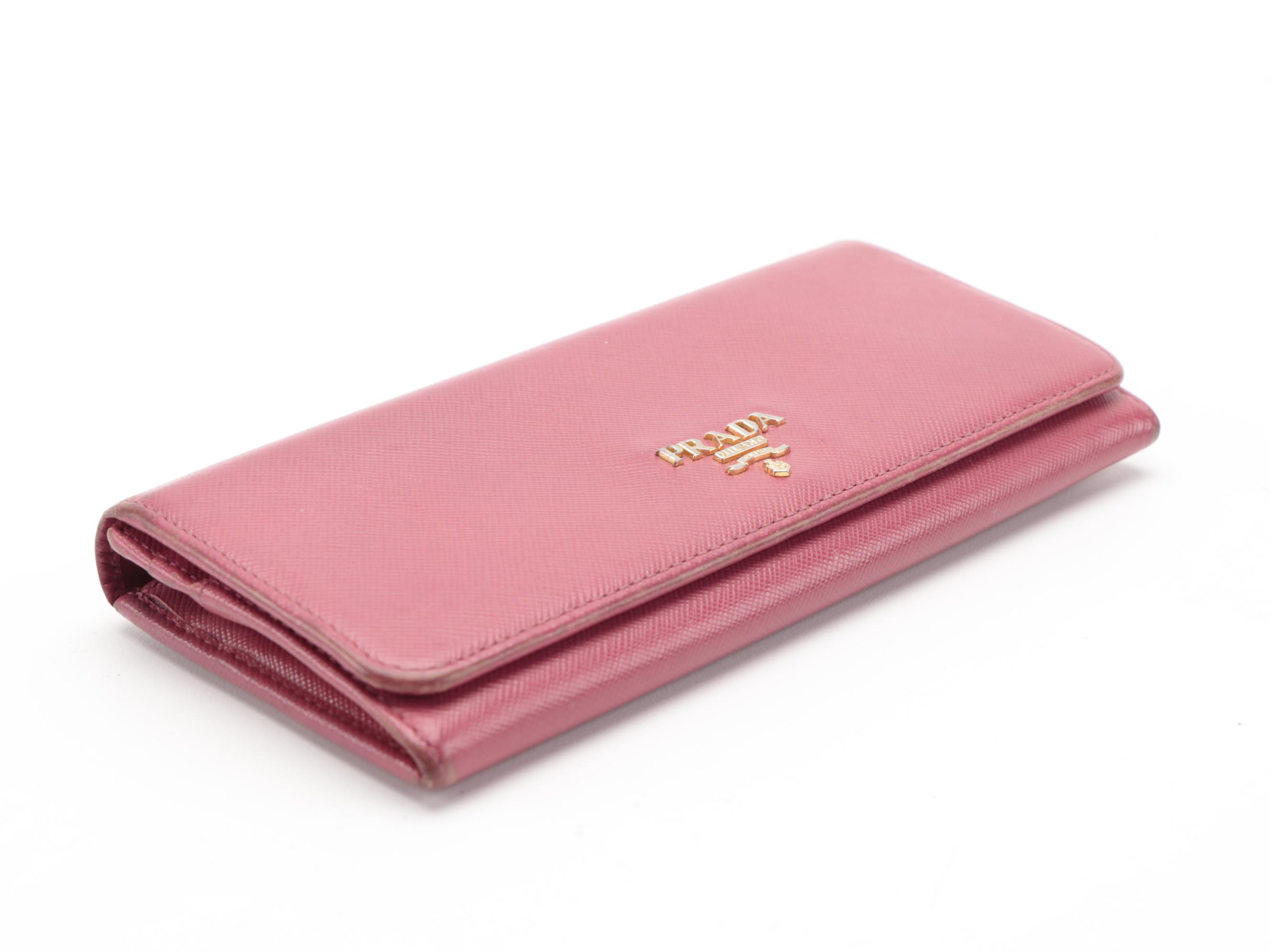 Prada Continental Wallet in Mauve Pink Saffiano Leather