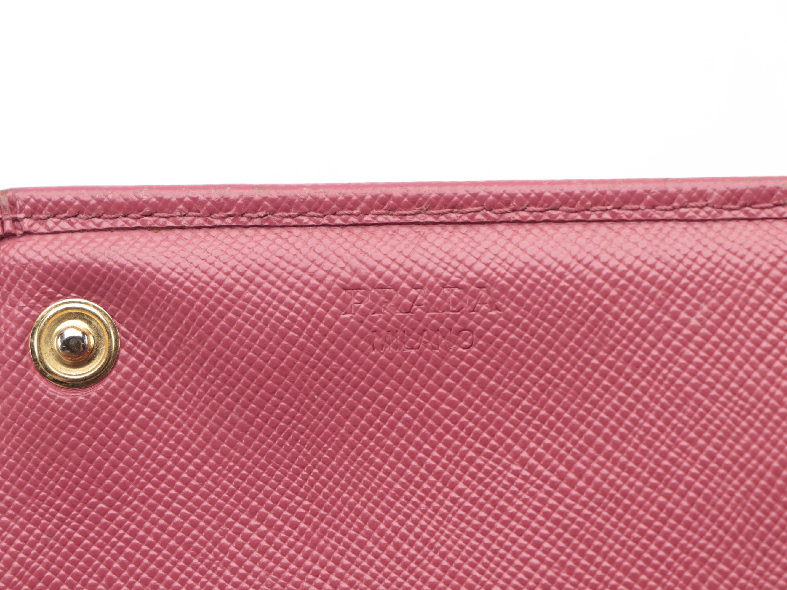 Prada Continental Wallet in Mauve Pink Saffiano Leather