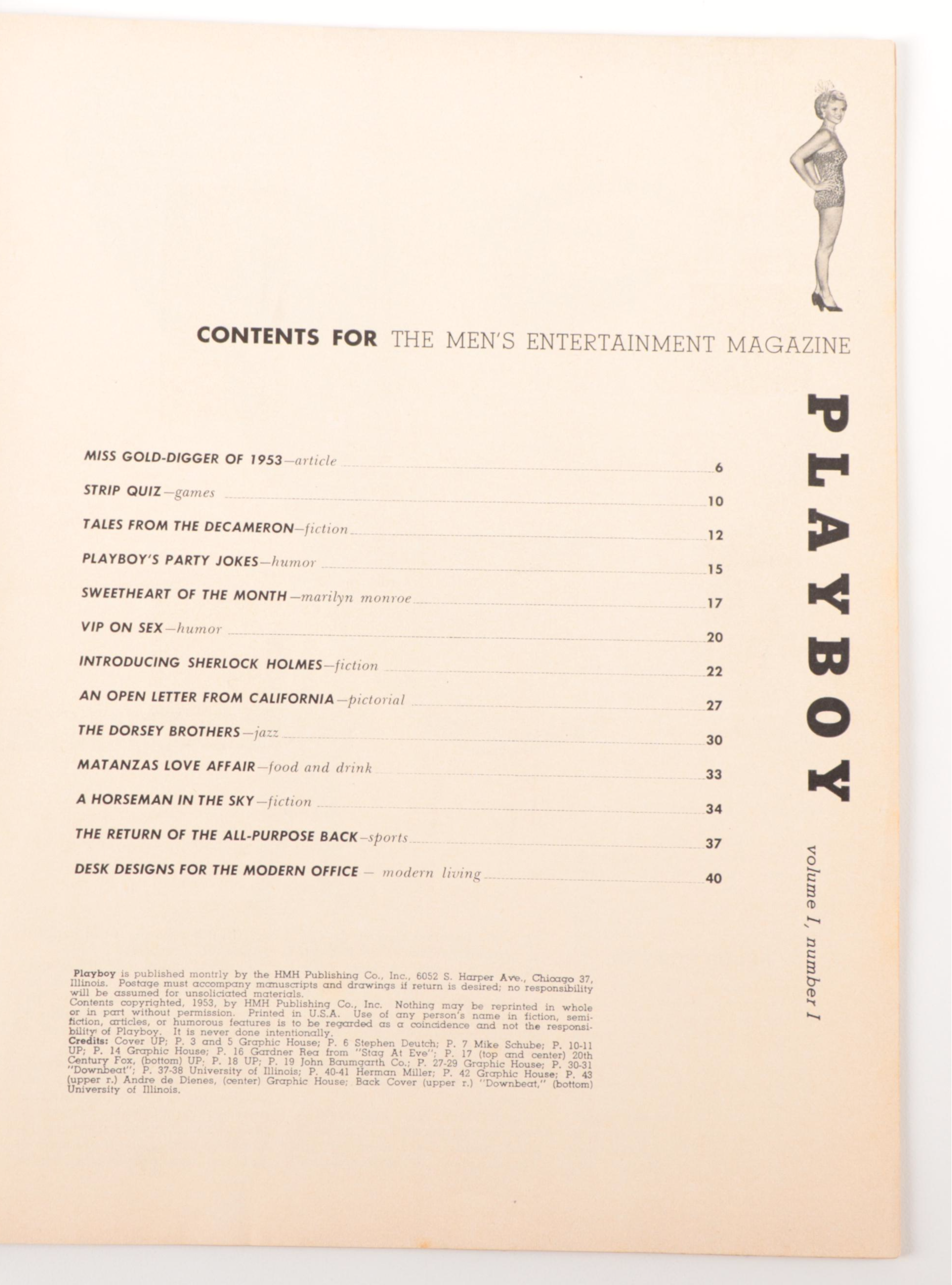 "Playboy" First Issue Featuring Marilyn Monroe, 1953