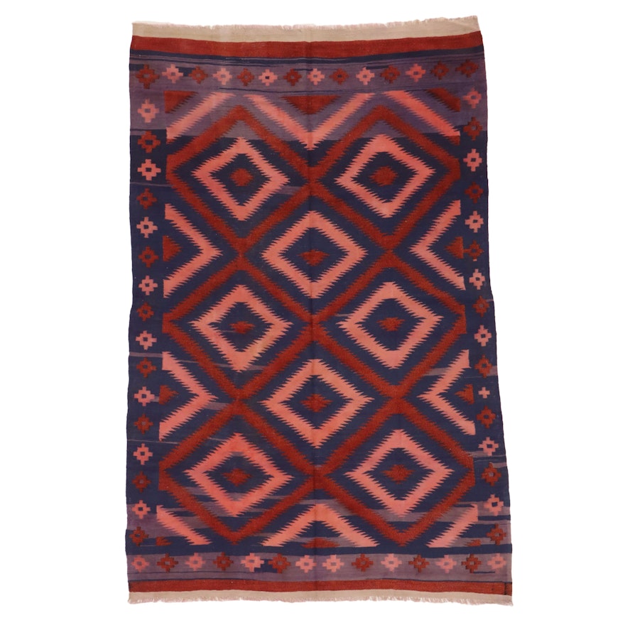 6'1 x 9'5 Handwoven Afghan Kilim Area Rug