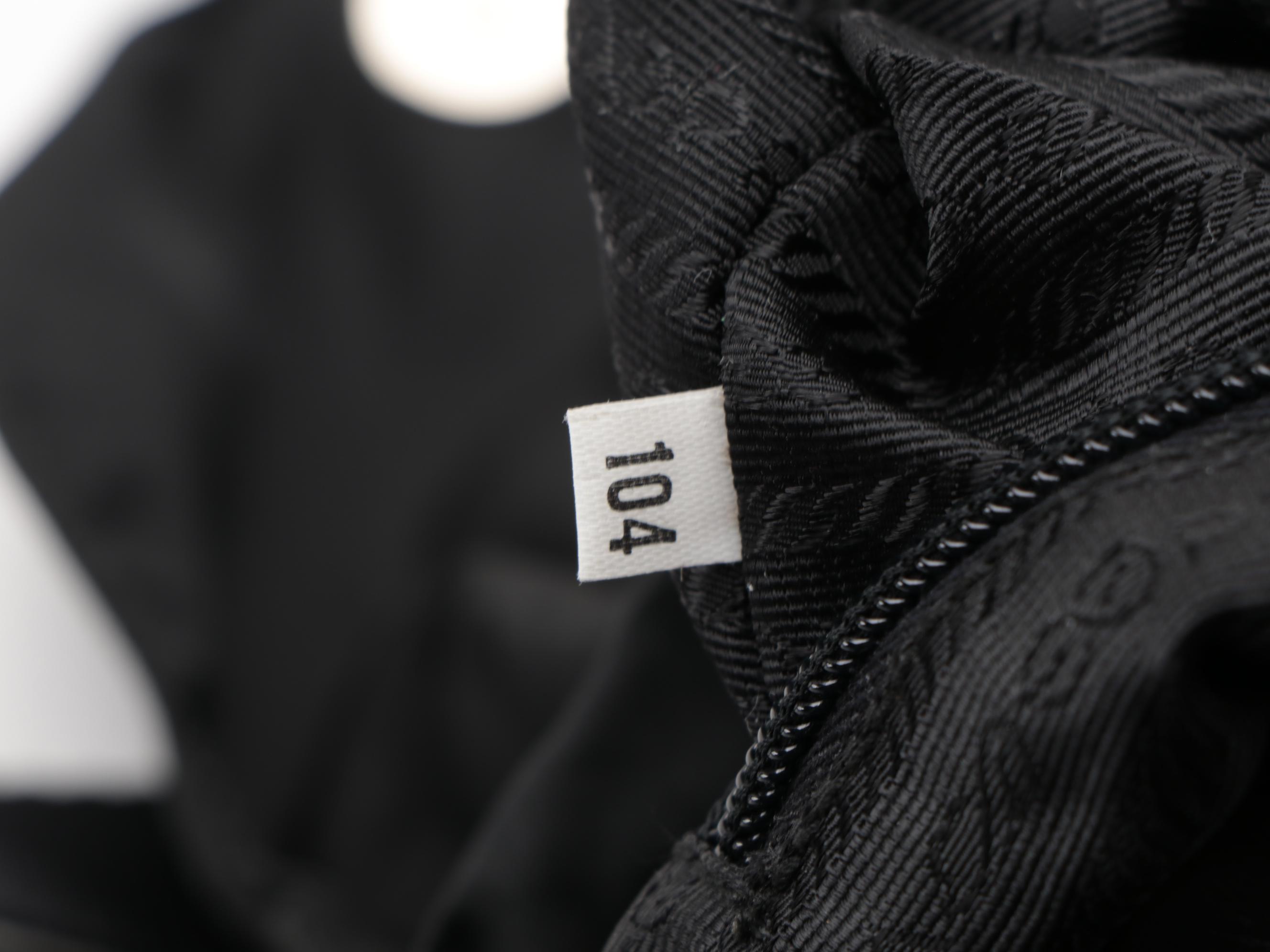 Prada Black Tessuto Nylon Drawstring Backpack with Leather Trim