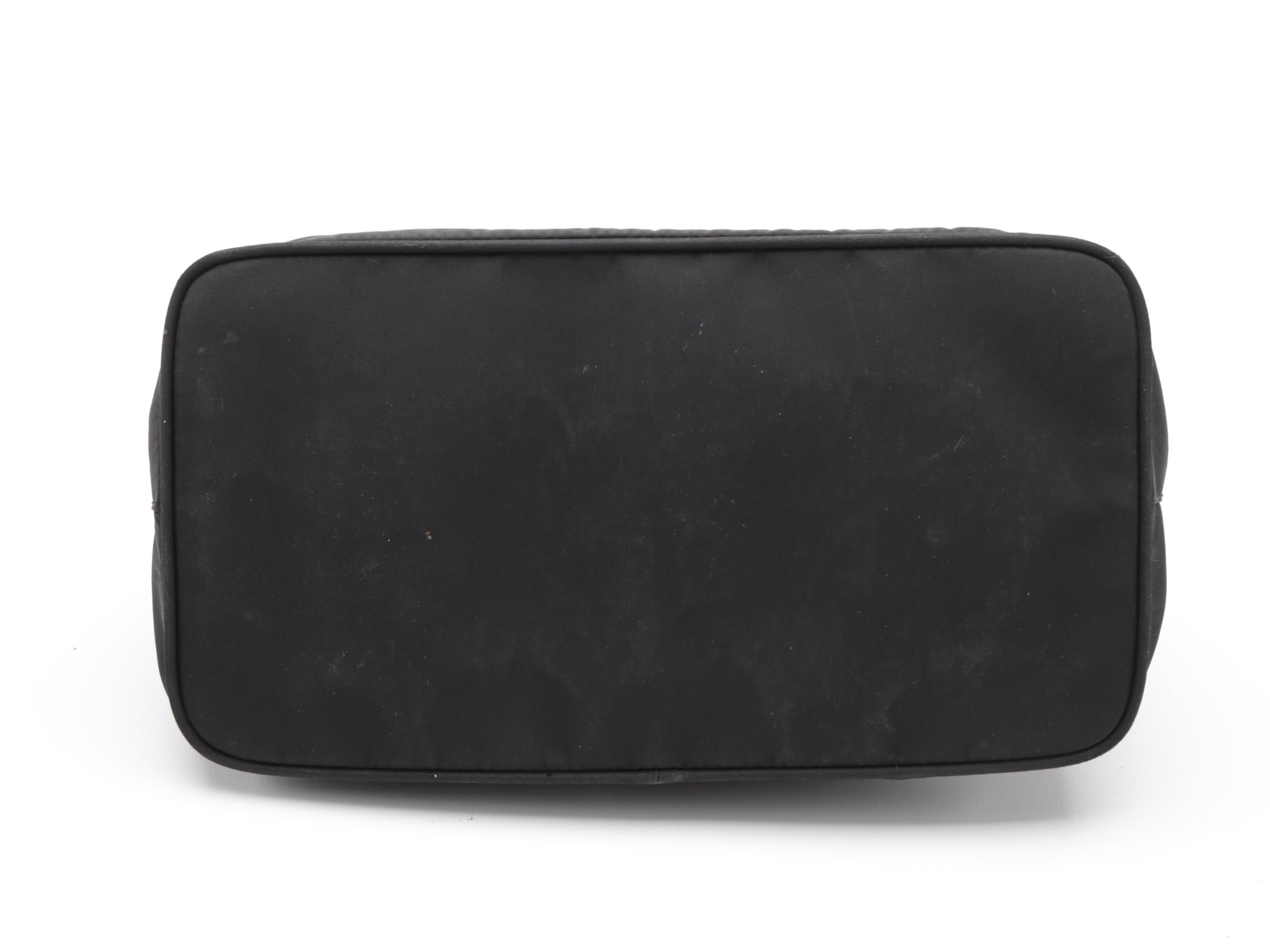 Prada Black Tessuto Nylon Tote with Leather Trim