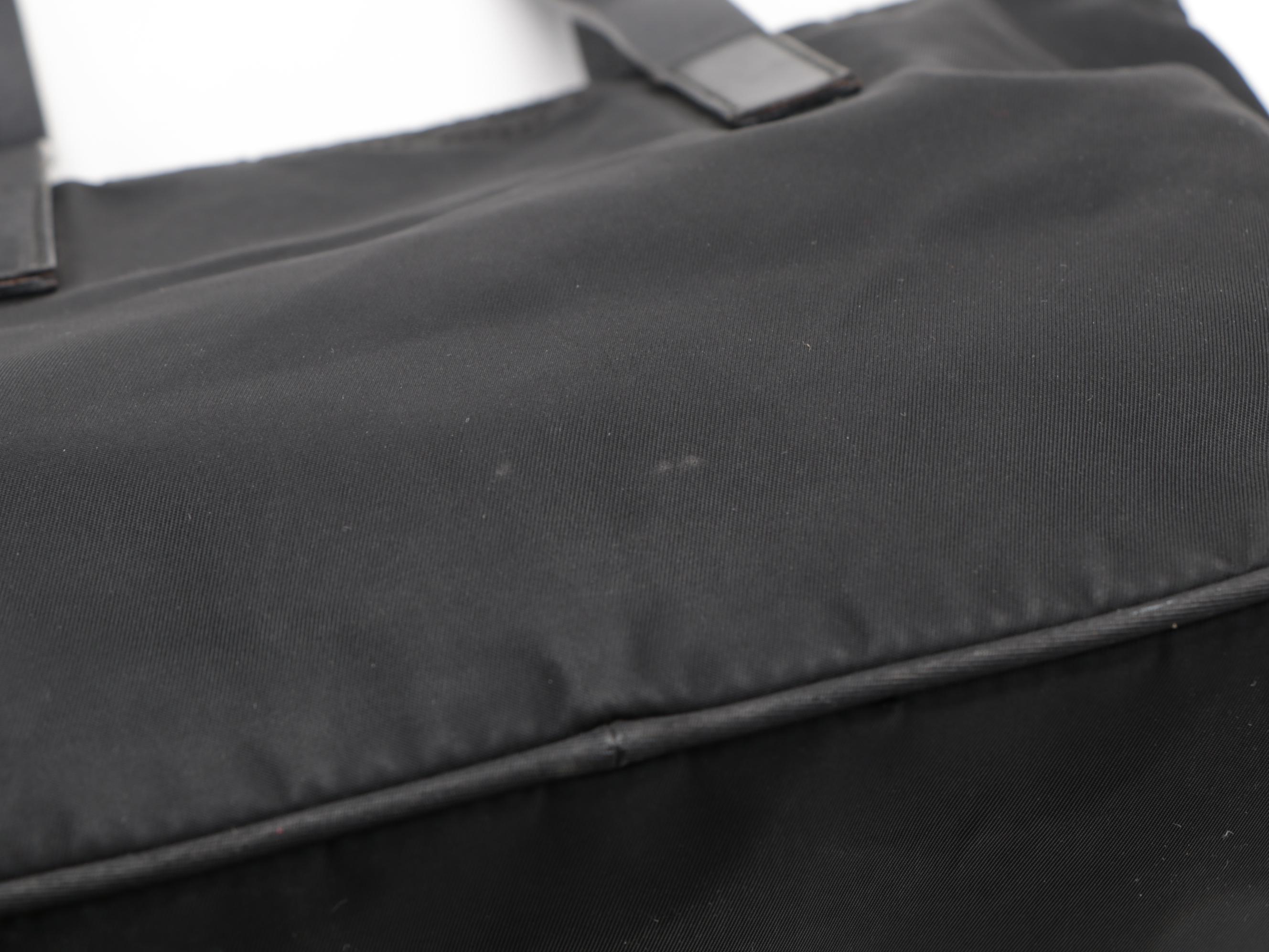 Prada Black Tessuto Nylon Tote with Leather Trim