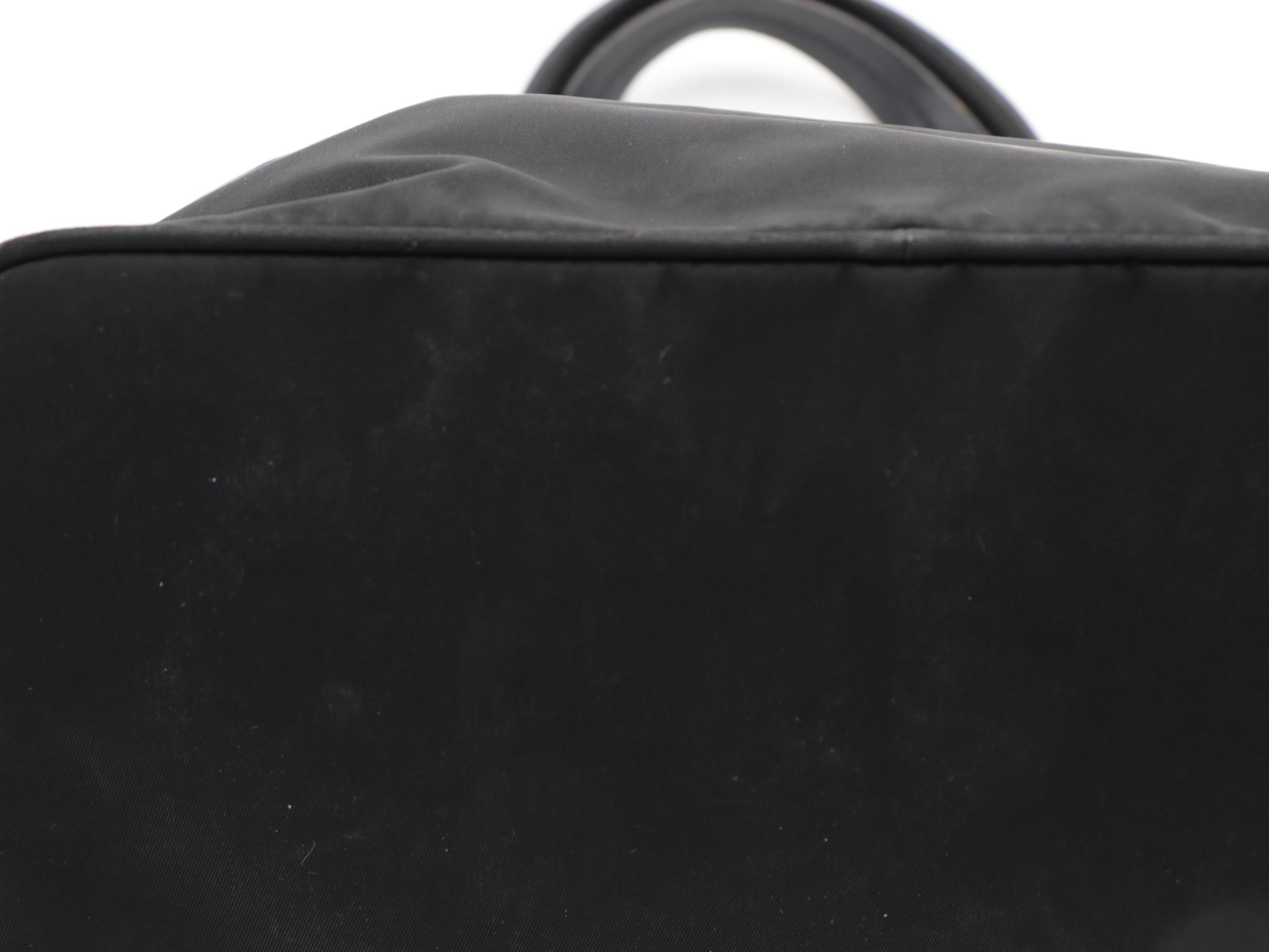 Prada Black Tessuto Nylon Tote with Leather Trim