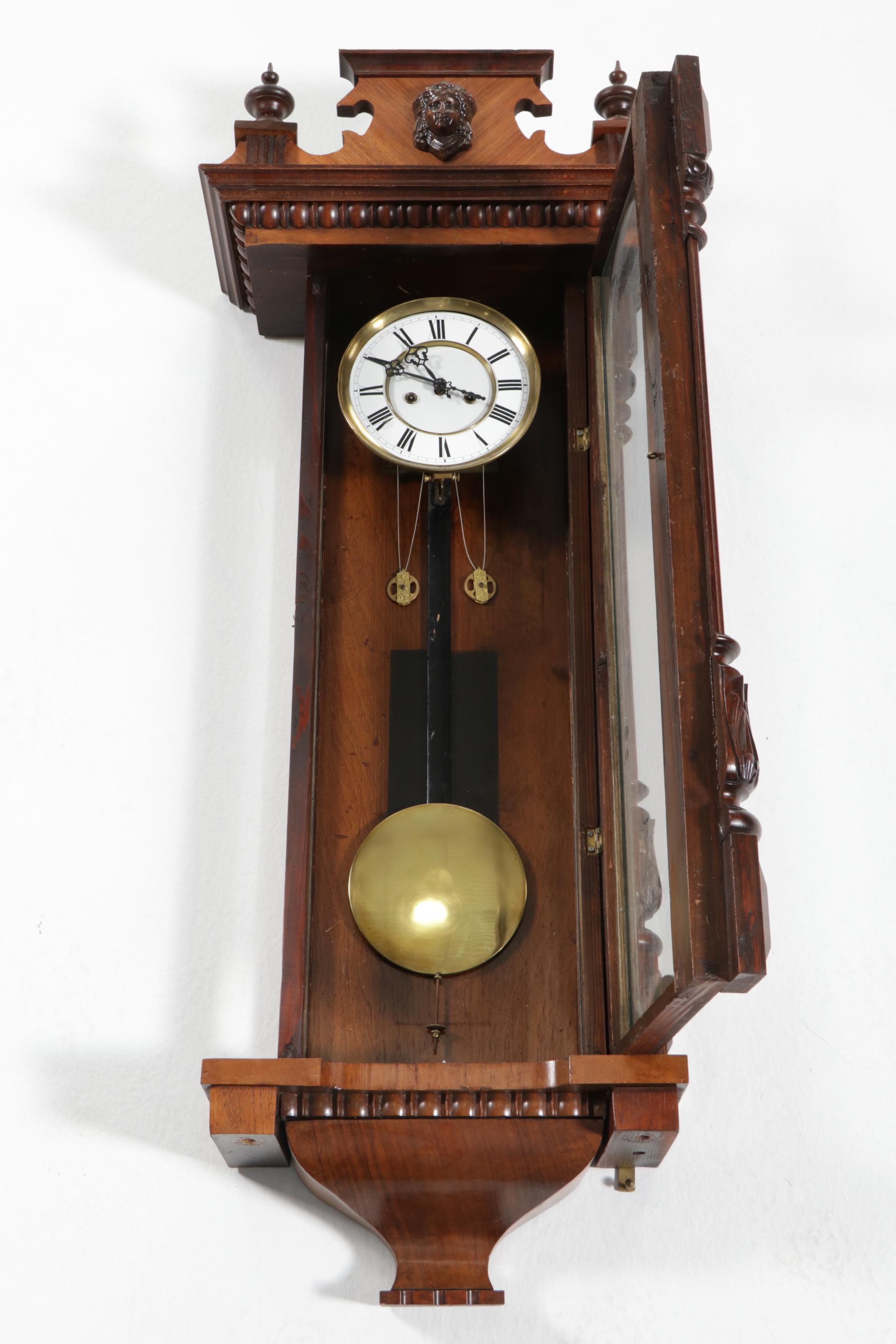 Gustav Becker Walnut Case Pendulum Wall Clock, Early 20th Century