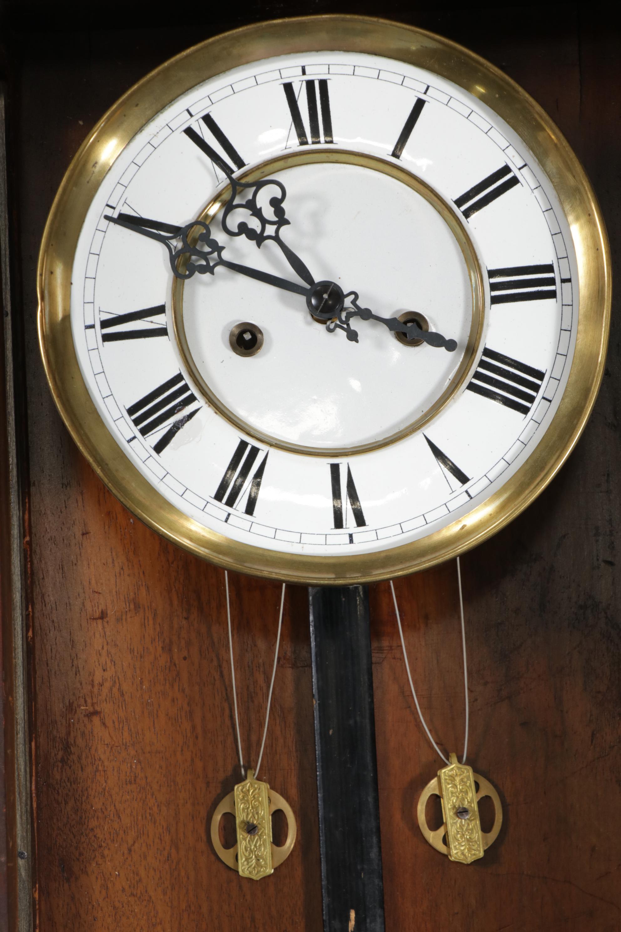 Gustav Becker Walnut Case Pendulum Wall Clock, Early 20th Century