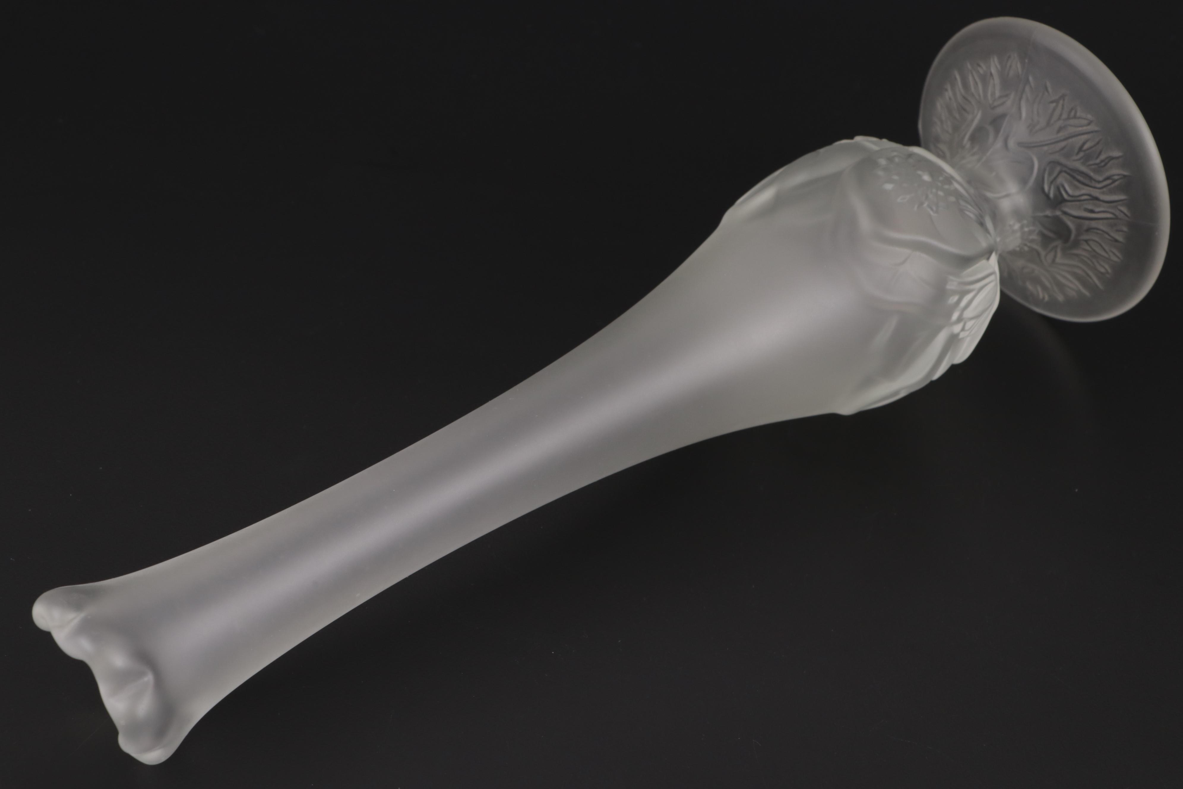 Fenton "Water Lily" Clear Satin Glass Bud Vase with Other Hobnail Glass