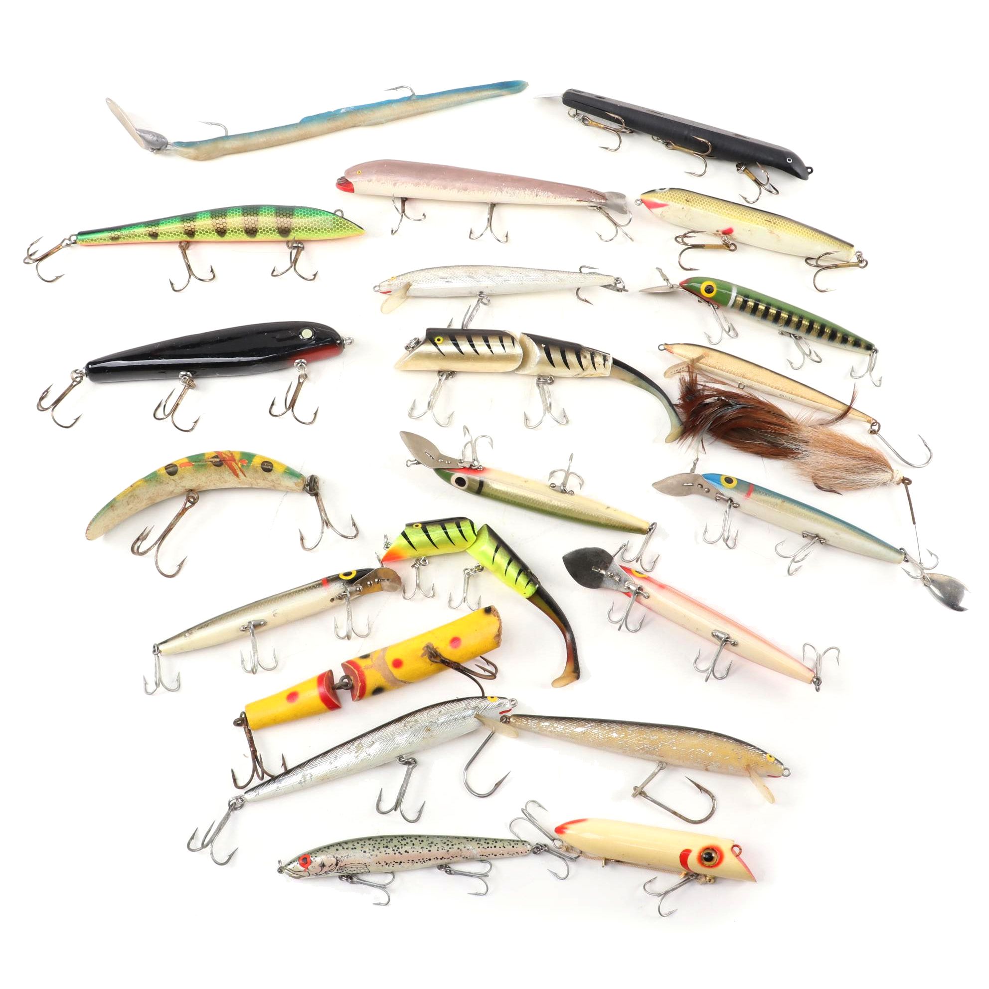 Fred Arbogast Signed and Other Lures Including Burke, Rapala, Cisco,  Mid-20th C