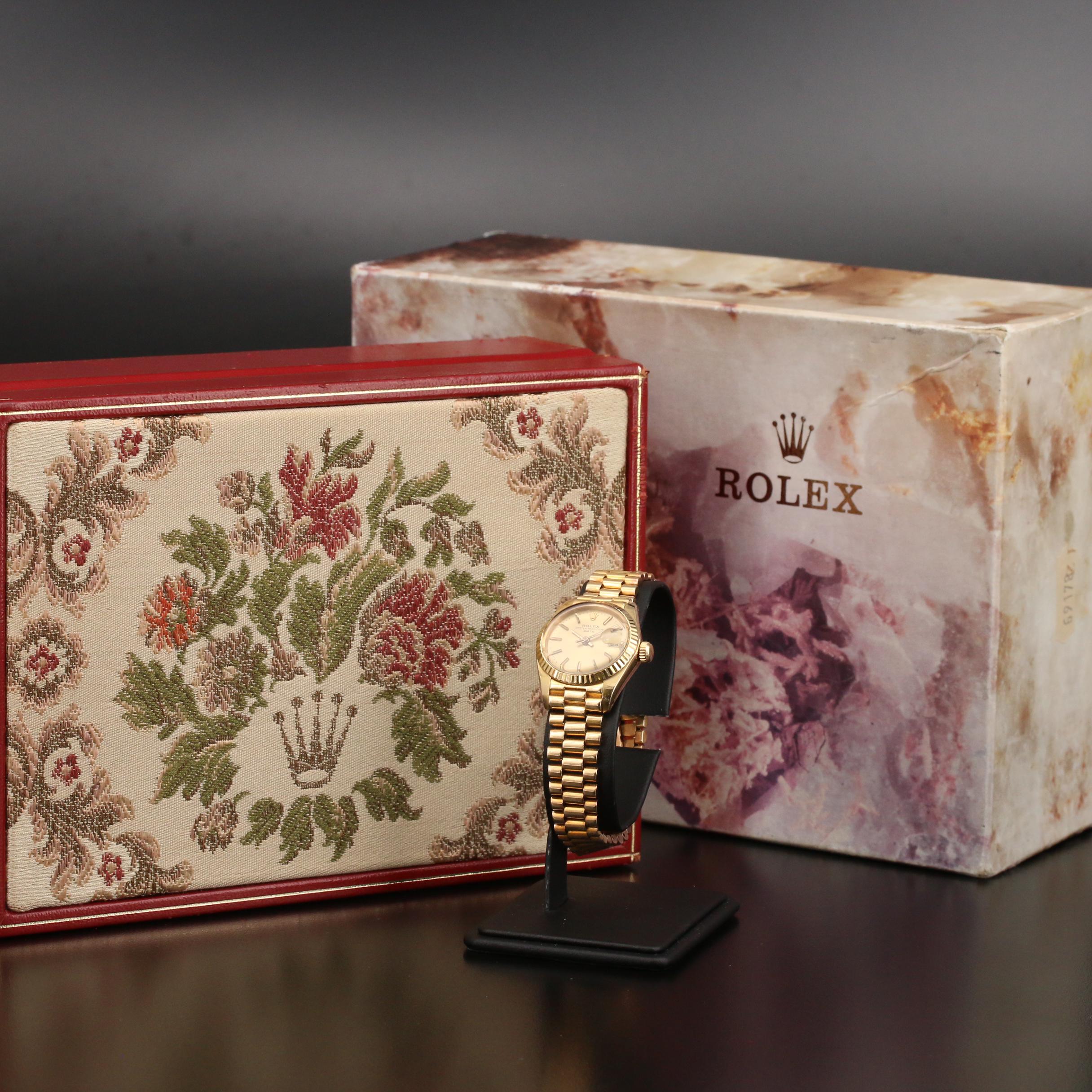 1982 Rolex Date 18K Yellow Gold Automatic Watch