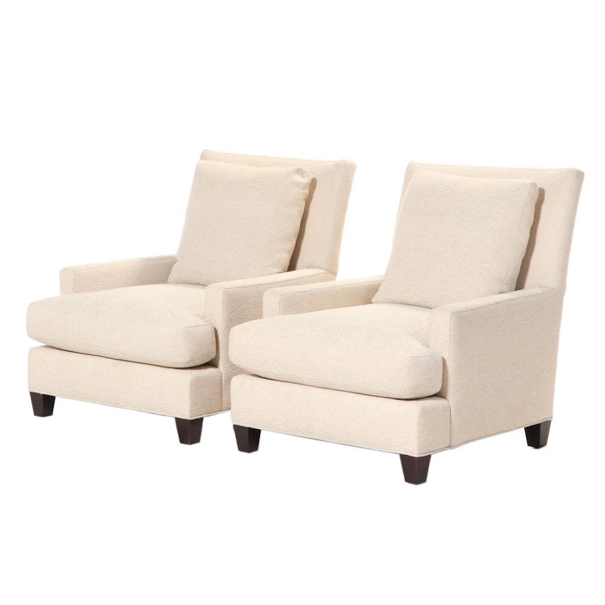 Pair of Baker Furniture Upholstered Club Chairs