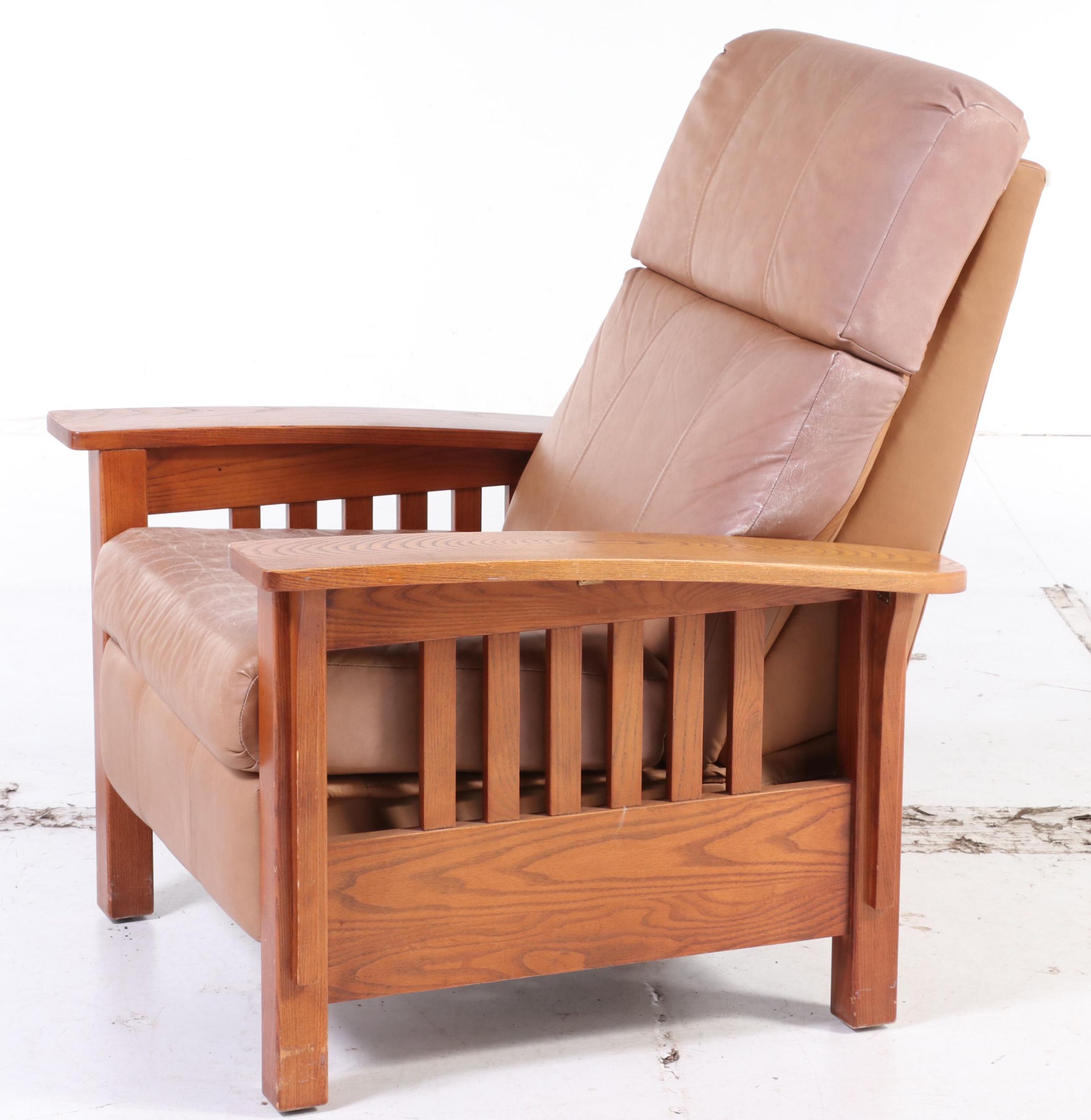 Lane Mission Style Oak Reclining Arm Chair, Mid to Late 20th Century